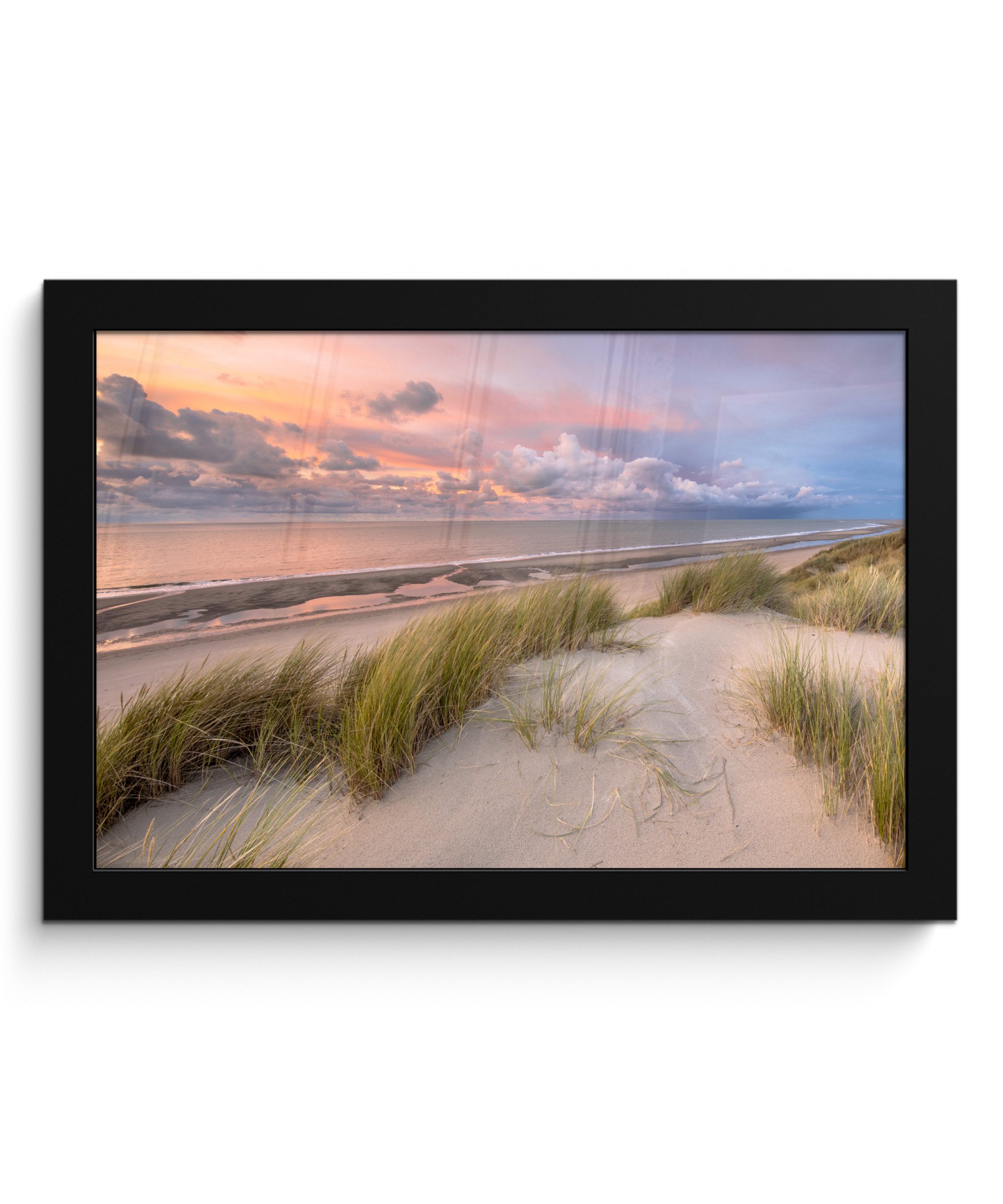 Poster Strand - Meer - Dünen - Niederlande - Rosa