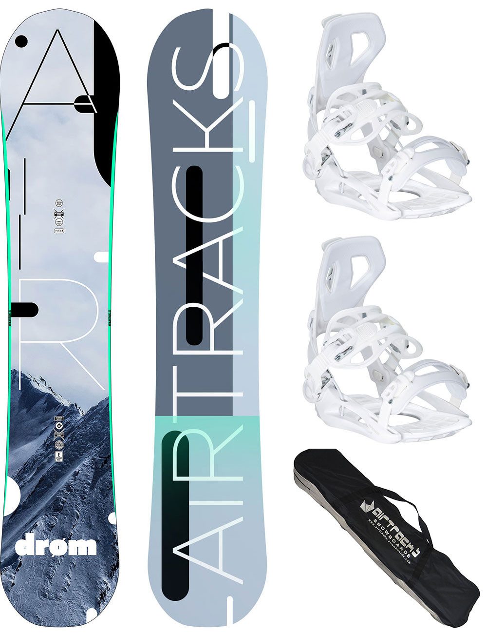 Airtracks Snowboard Damen Snowboard Set Drom »Mod. 25/26 (3 St), Snowboard Drom + Bindung Master W + SB Bag / 140 145 150 155 cm