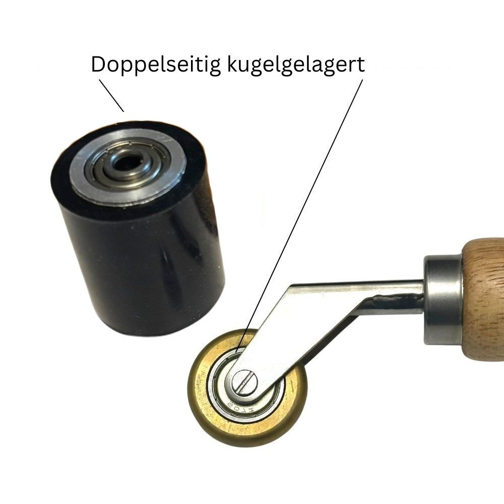 Hanse Syntec Systems Verlegeset Silikon-Kombi-Andrückrolle & Eckenroller PROFI, (1-tlg), Kombi-Andrückrolle & Eckenroller, Schwarz, Metall, Kugelgelagert