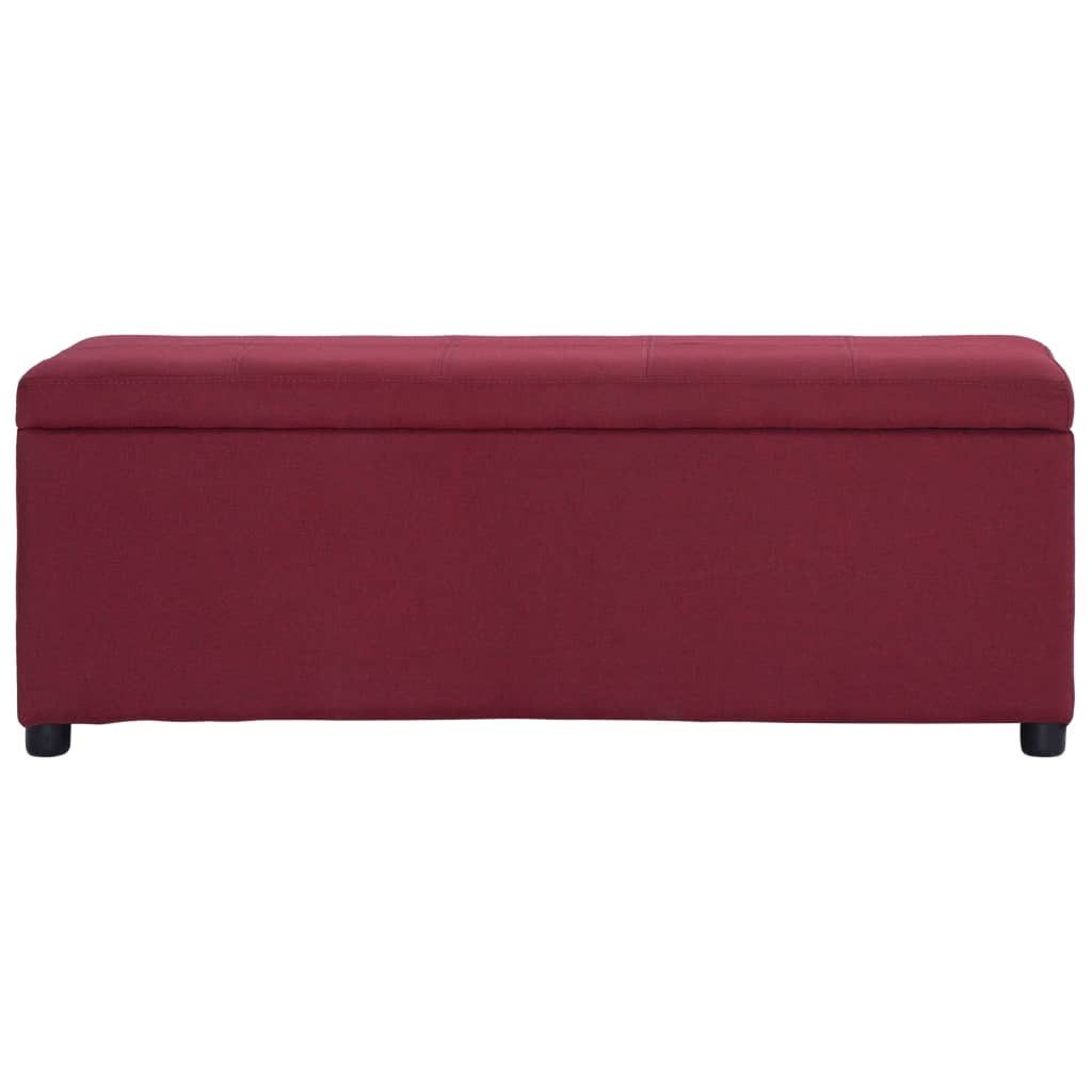 vidaXL Sitzbank Bank mit Staufach 116 cm Weinrot Polyester
