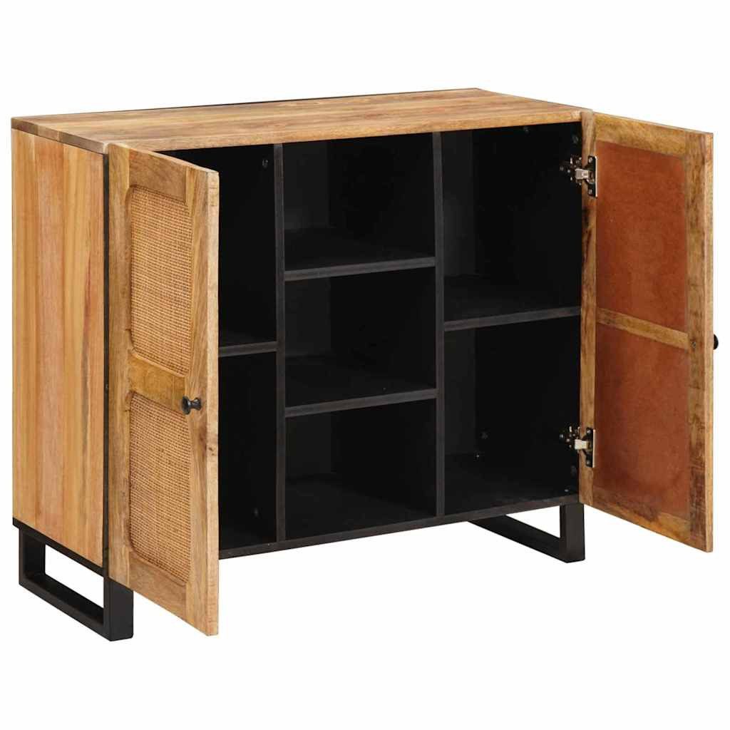 vidaXL Highboard 90 x 33 x 75 cm Highboard mit Tür Braun 40x33,5x110 cm Massivholz Mang