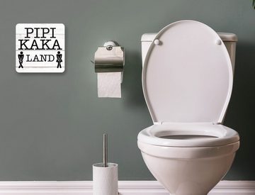 Clever-Kauf-24 Alu-Dibond-Druck Alu Dibond WC / Toilette Türschild Pipi Kaka Land, WC (1 St)
