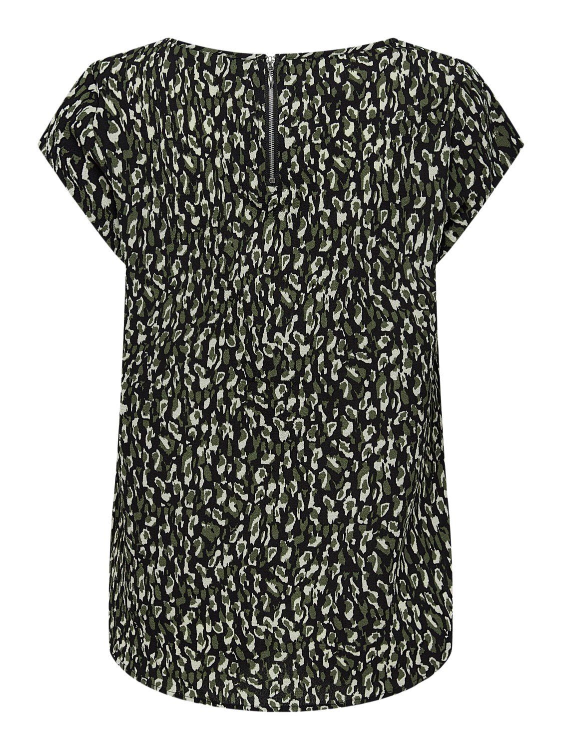 ONLY Blusenshirt Print Kurzarm ONLVIC für Damen (1-tlg) Normal Fit Rundhals Kurzarm Geblümt schnell trocknend
