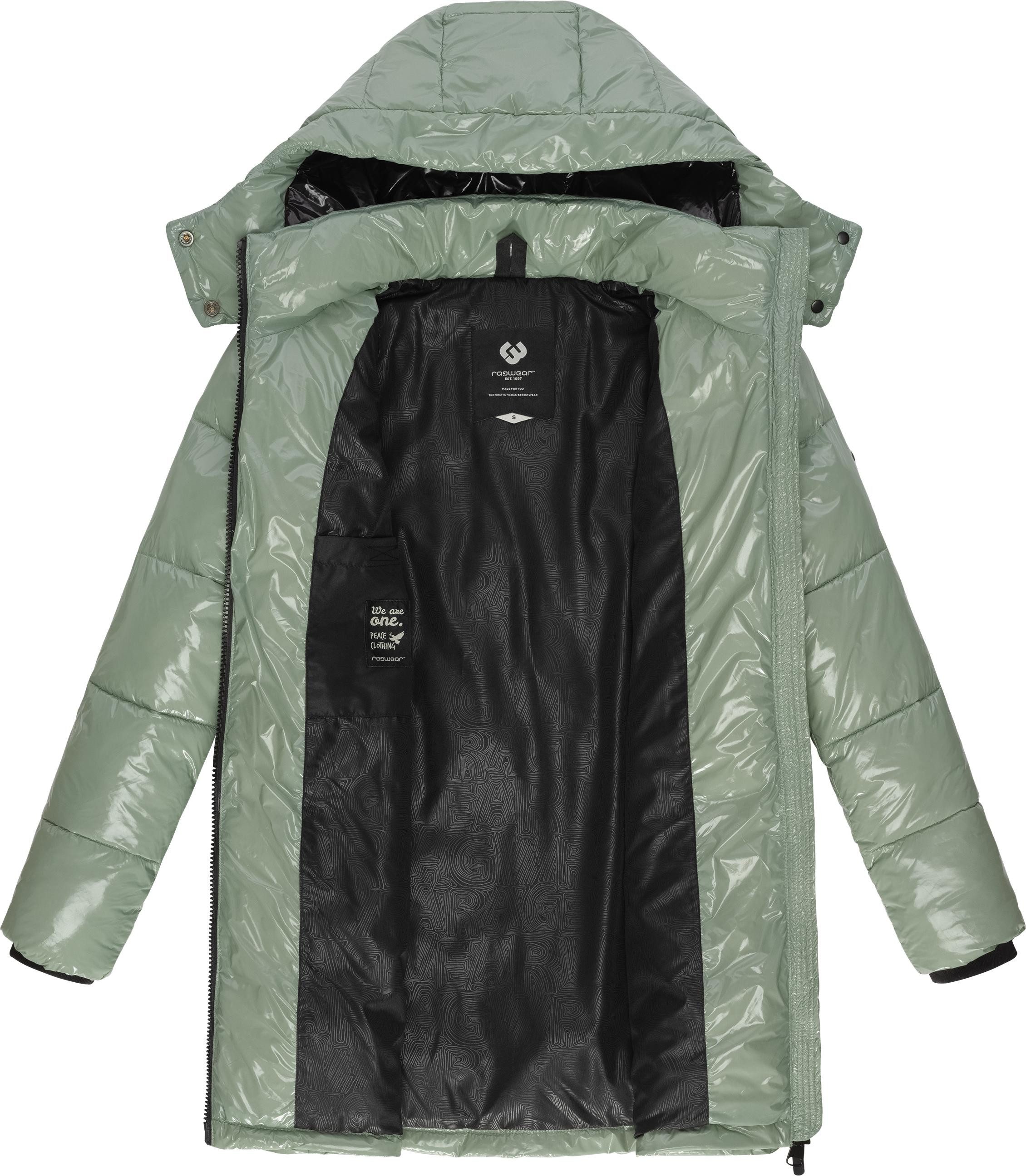 Ragwear Wintermantel Roobie Long super stylischer, gänzender Damen Steppmantel