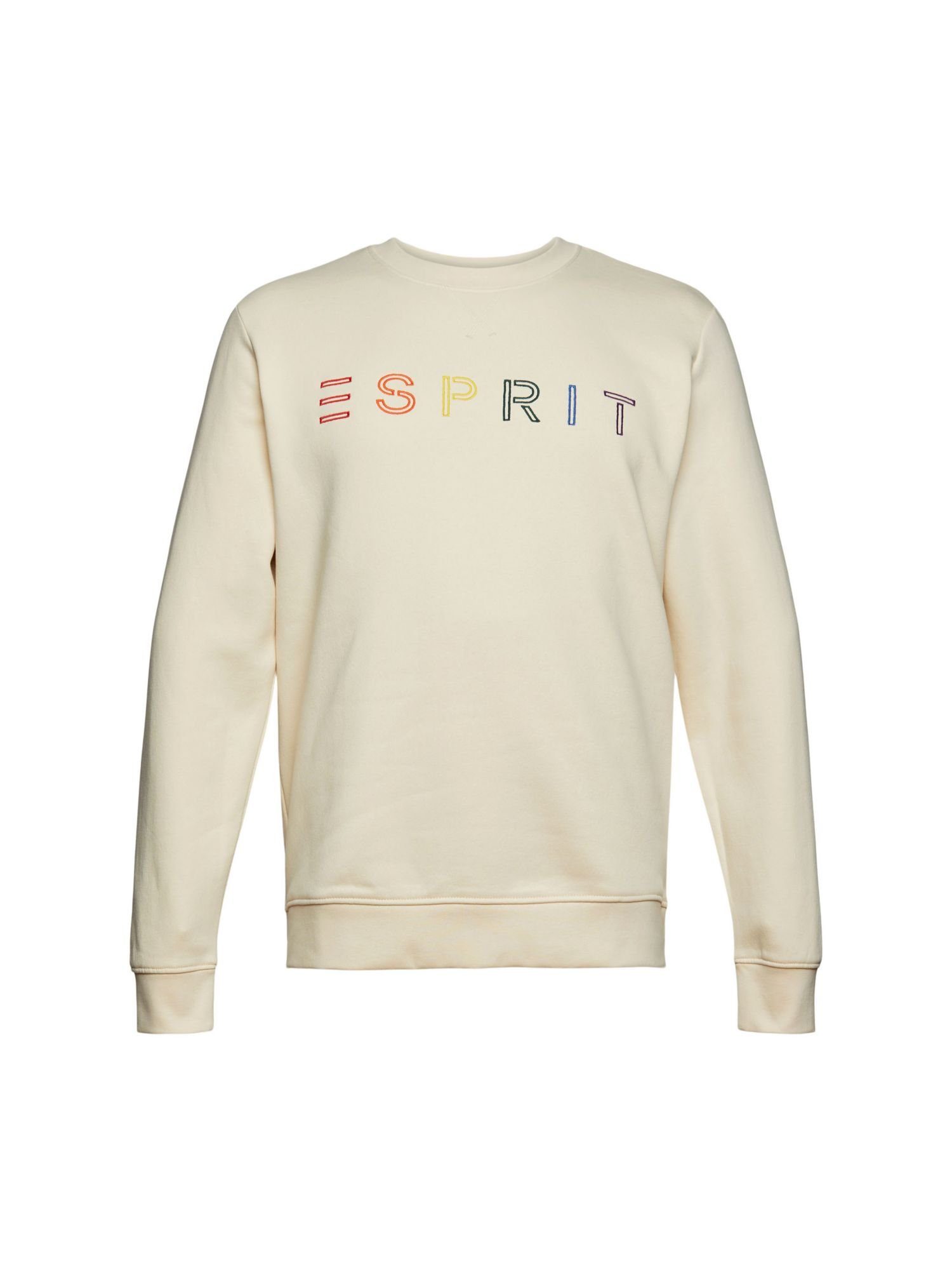 Esprit Sweatshirt Recycelt: Sweatshirt mit Logostickerei (1-tlg) CREAM BEIGE