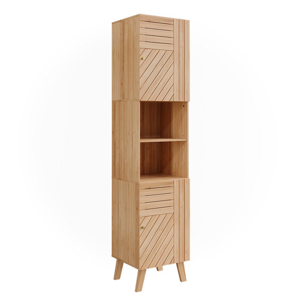 Vicco Hochschrank Lucie, Bambus, 40 x 177 cm mit 2 Türen (1-St)