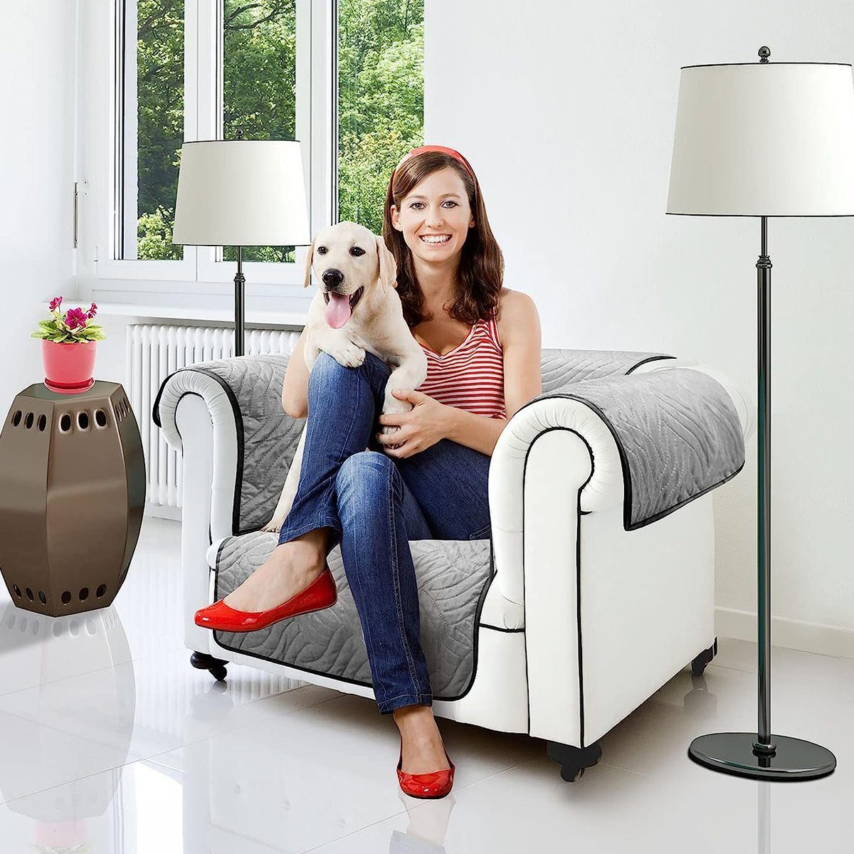 Starlyf Sofaschoner Sofa Cover Sofahusse, wasserabweisend, wendbar, Sofabezug oder Sesselbezug