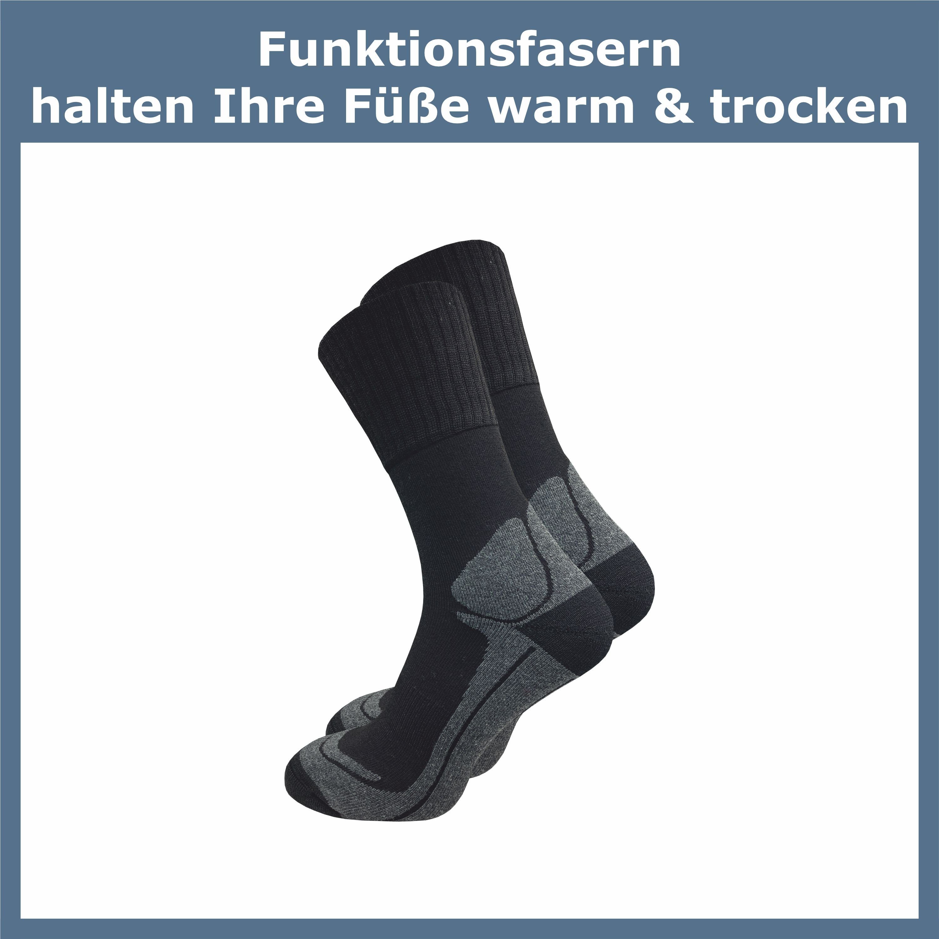 GAWILO Wandersocken für Damen & Herren mit Merinowollanteil und Fersenpolster (4 Paar) Funktionsfasern der Thermosocken halten Ihre Füße warm und trocken