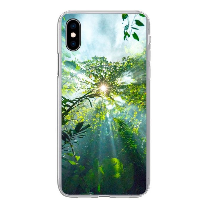 MuchoWow Handyhülle Die Sonne scheint durch die Wälder eines Regenwaldes in Malaysia Handyhülle Apple iPhone Xs Max Smartphone-Bumper Print Handy
