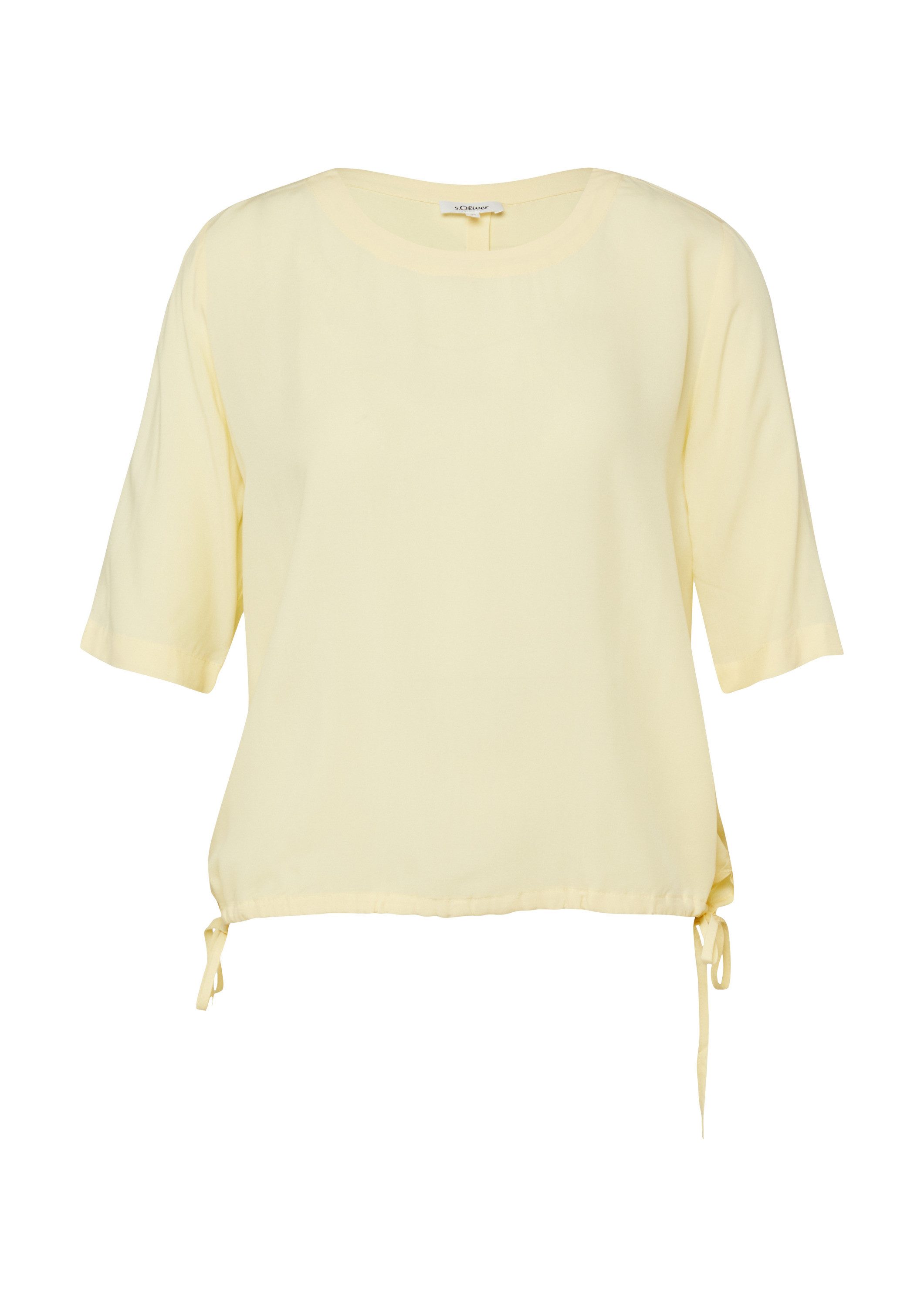 s.Oliver Kurzarmbluse Bluse Shirt-Bluse mit verstellbarem Saum