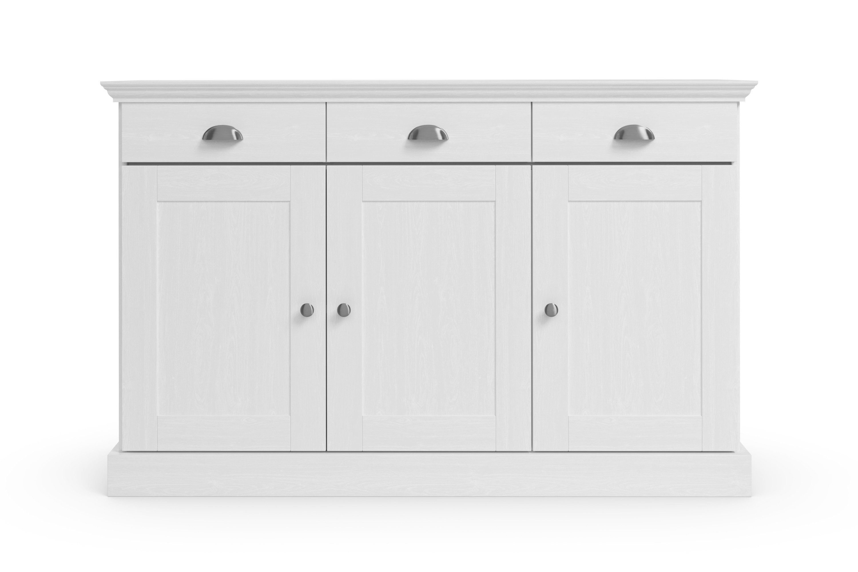 OTTO home Sideboard Motala, Kommode, 3 Schubladen und 2 verstellbare Einlegeböden, Breite 125 cm