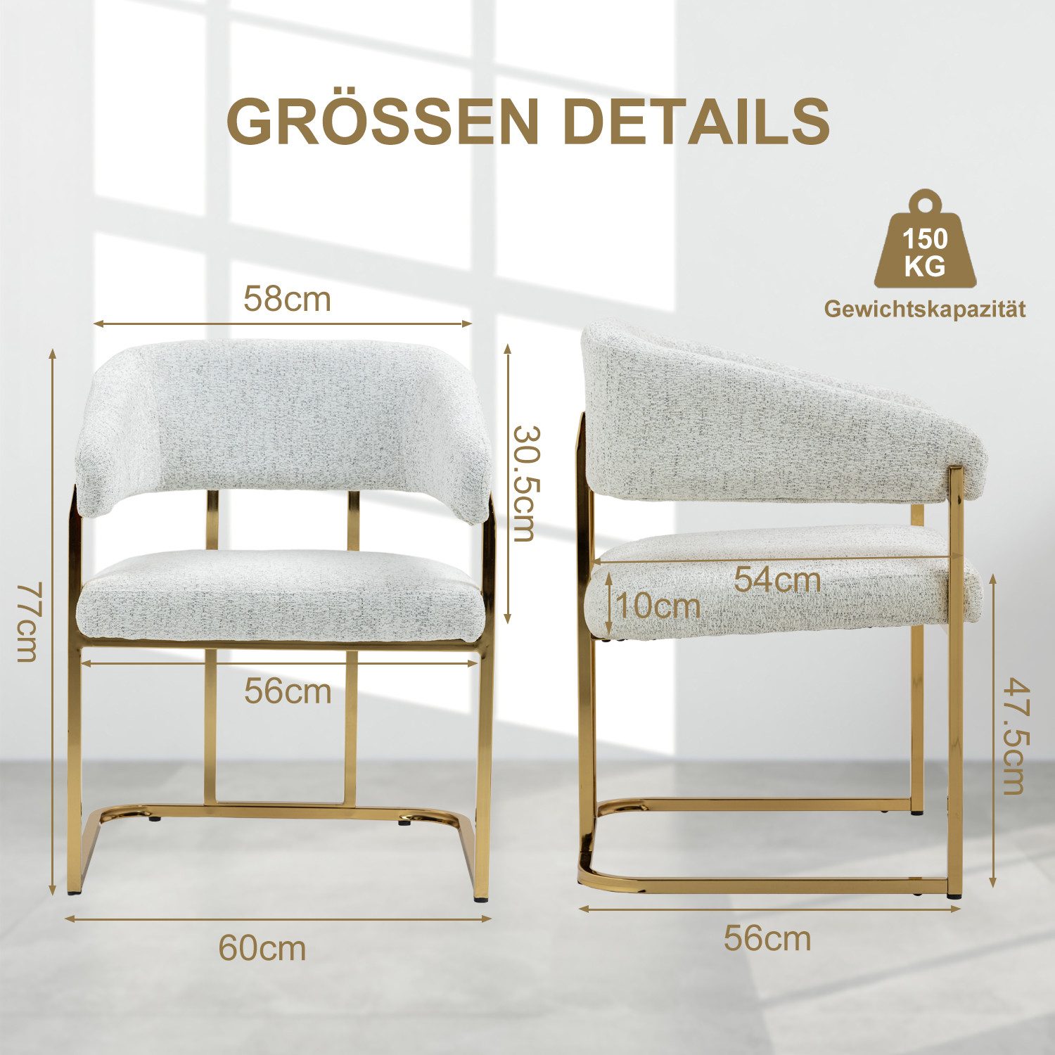 BRTHORY Relaxsessel Loungesessel Ohrensessel mit Metallbeinen günstig online kaufen