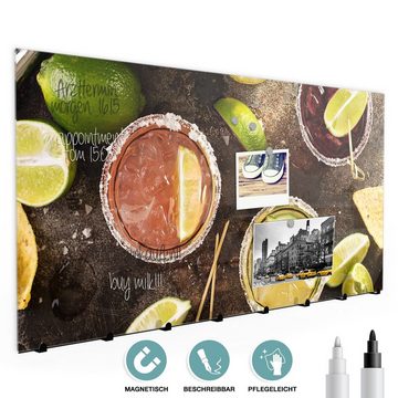 Primedeco Garderobenpaneel Magnetwand und Memoboard aus Glas Cocktail Zutaten