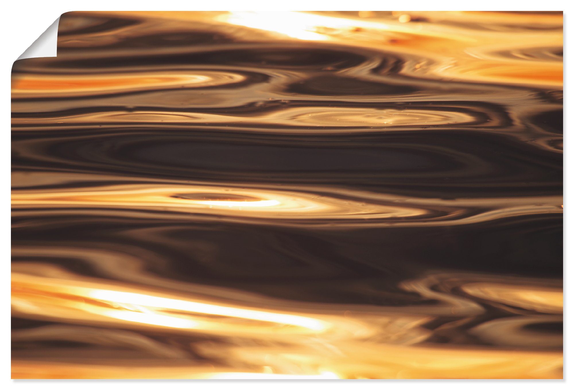 Artland Wandbild Goldenes Wasser des Meeres, Gewässer (1 St), als Alubild, Leinwandbild, Wandaufkleber oder Poster in versch. Größen