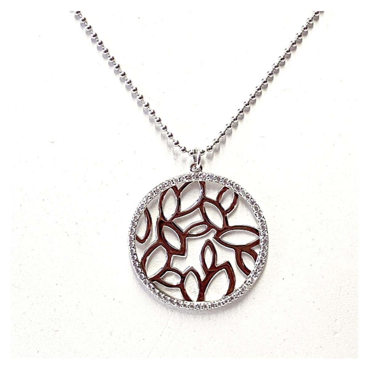 Edelschmiede925 Kettenanhänger Anhänger Silber 925 rhod. mit Zirkonia inkl Kette 45cm