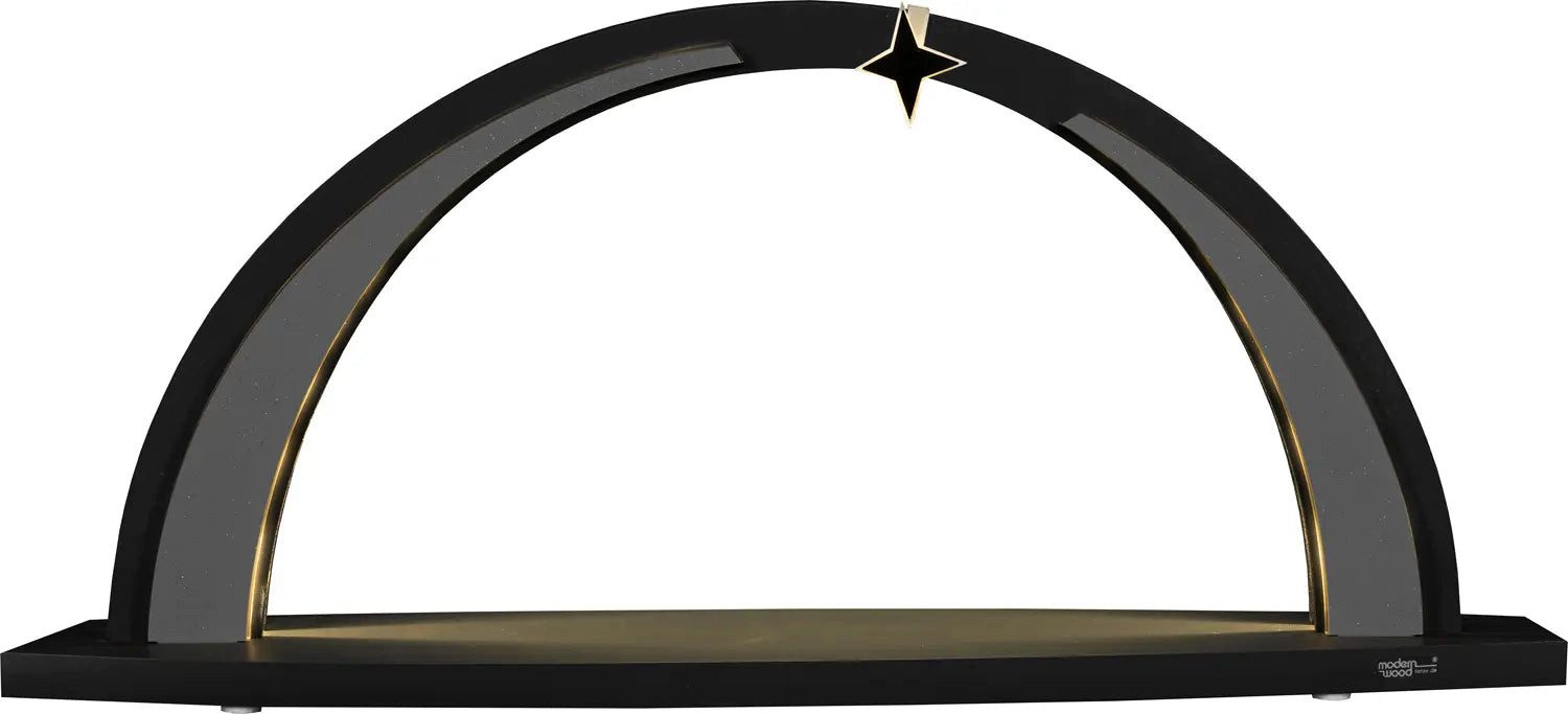 Tietze Erzgebirgsdesign LED Schwibbogen modern wood Bogen unbestückt anthrazit, 56,5x25x9,5 cm (BxHxT)