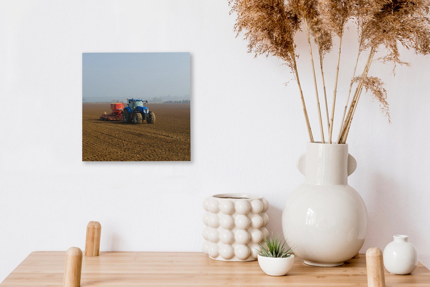 Wohnzimmer Leinwand - OneMillionCanvasses® St), Bilder (1 Schlafzimmer Blau Traktor Nebel, Leinwandbild - für