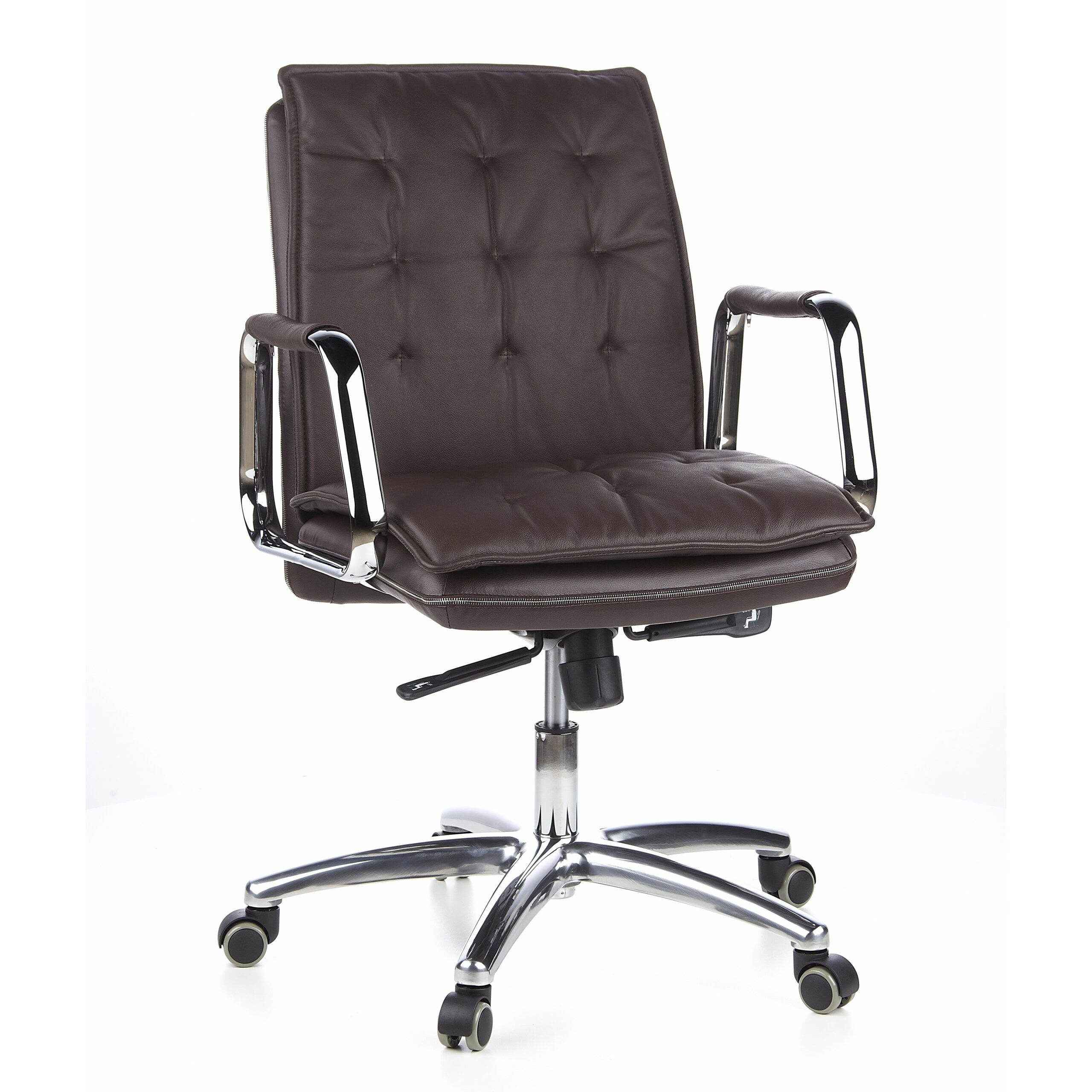 hjh OFFICE Chefsessel Profi Chefsessel Villa 10 Leder mit Armlehnen, Drehstuhl Bürostuhl ergonomisch