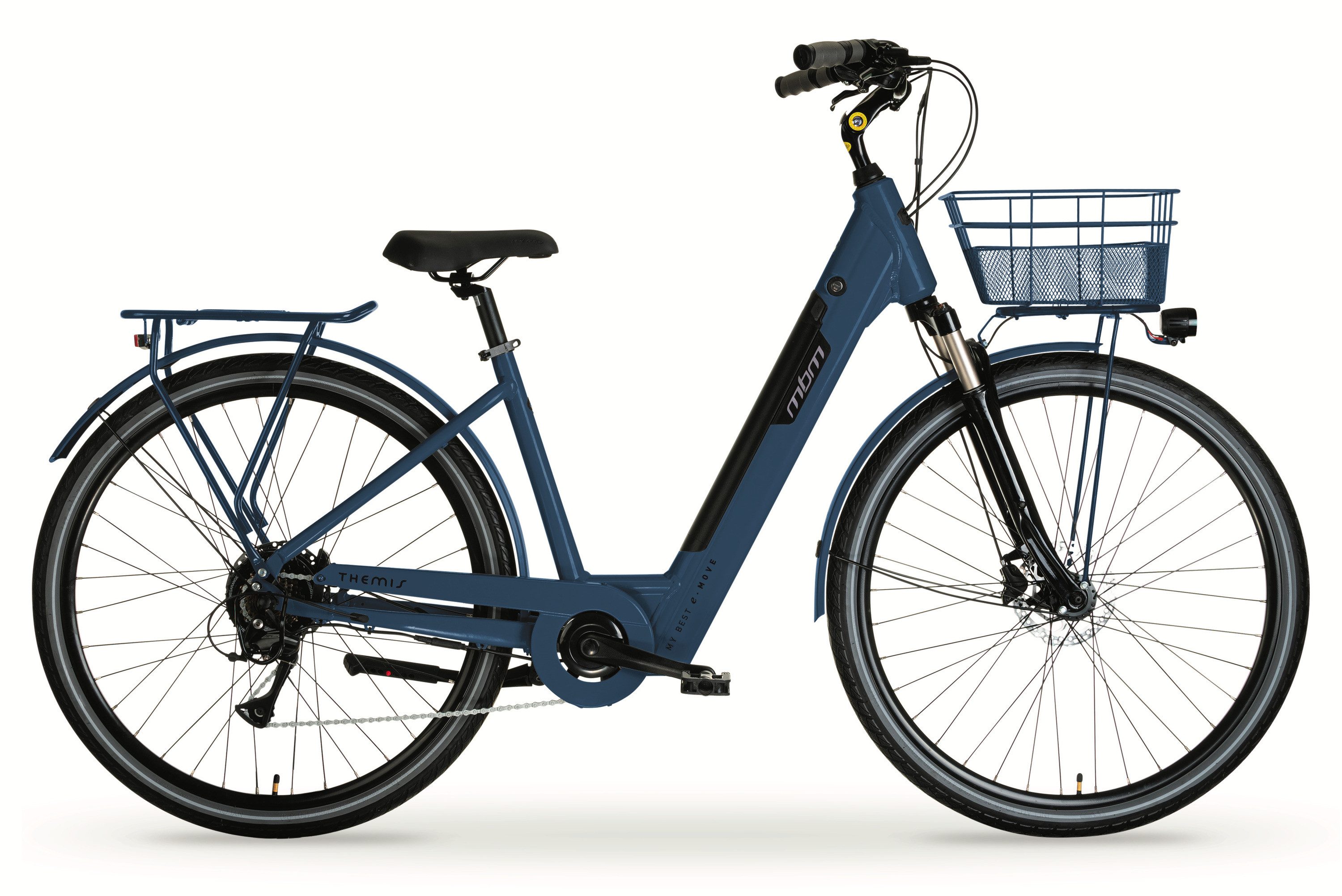 MBM E-Bike, 7 Gang 7-Gang Shimano Acera Schaltwerk, 7-Gang Shimano Acera Schaltwerk, Heckmotor, 504 Wh, Elektro-Citybike THEMIS 28 Zoll