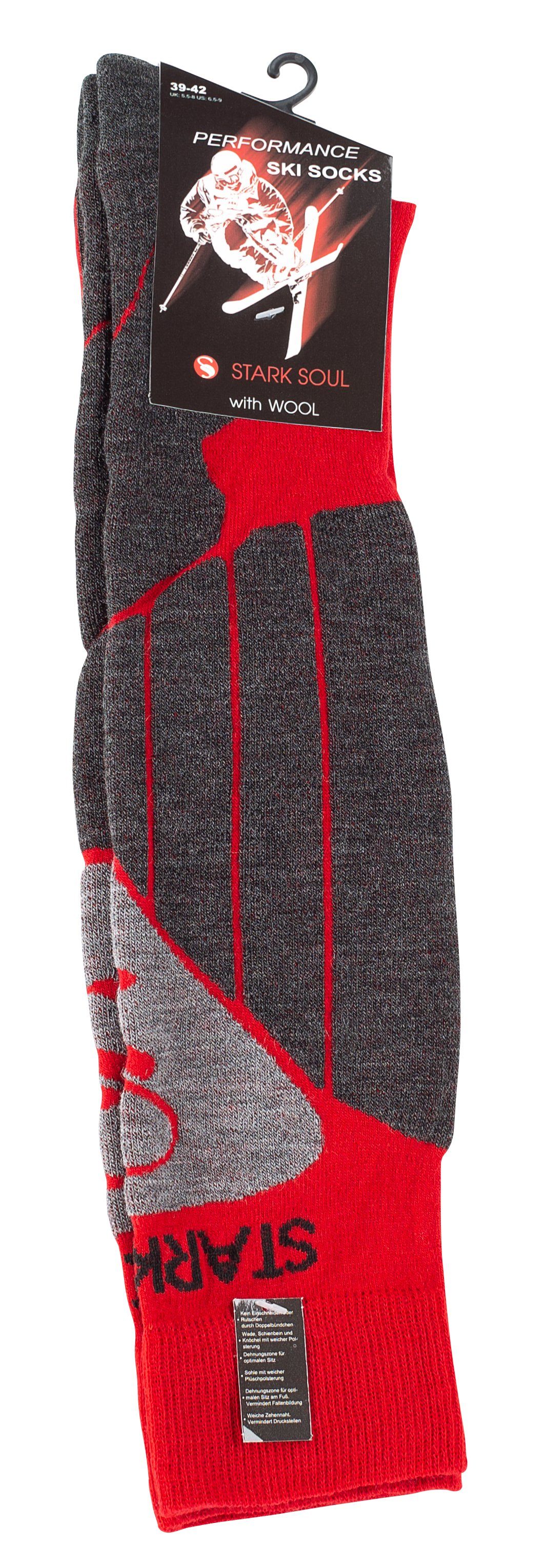 Stark Soul® Skisocken - Funktionssocken mit Polsterung, Ski Snowboard Sportsocken Komfortbündchen, anatomisches Fußbett, verstärkte Belastungszonen