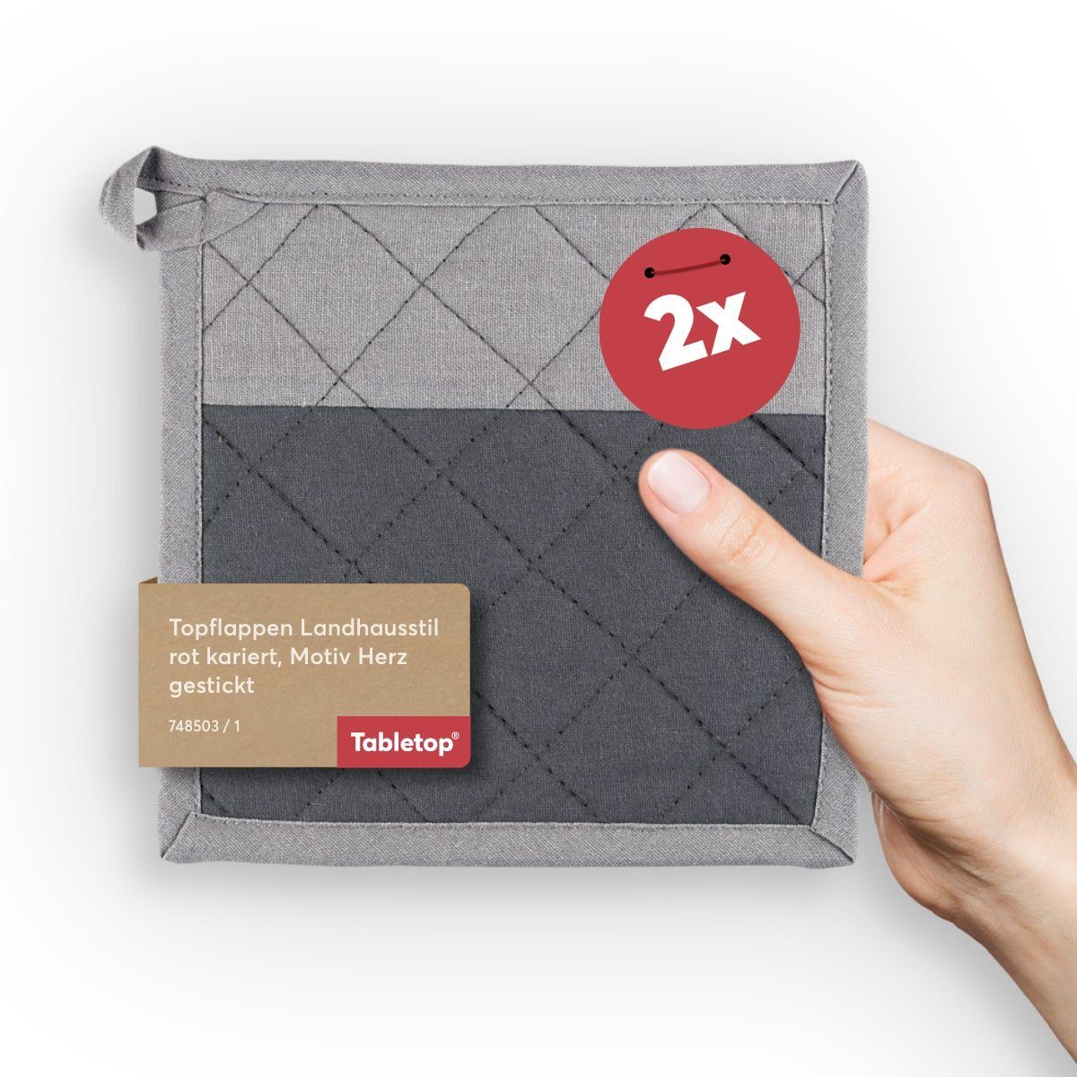 Tabletop Topflappen PREMIUM Topflappen Set grau, günstig online kaufen