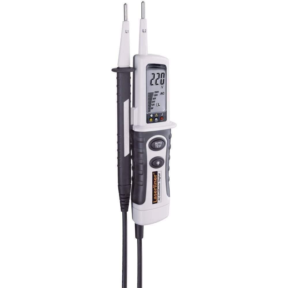 LASERLINER Spannungsprüfer Digitaler Spannungs- und Durchgangsprüfer mit Bargraph 083.025A