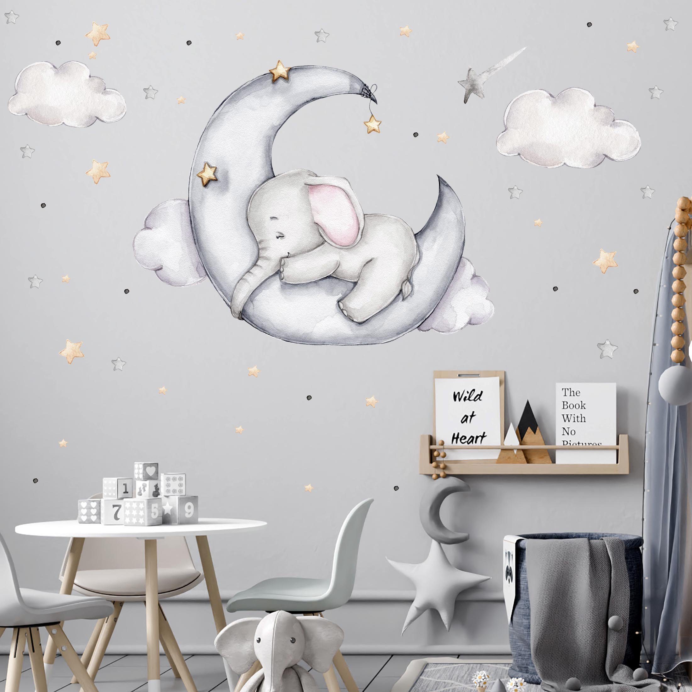 WANDKIND Wandtattoo Elefant auf dem Mond günstig online kaufen