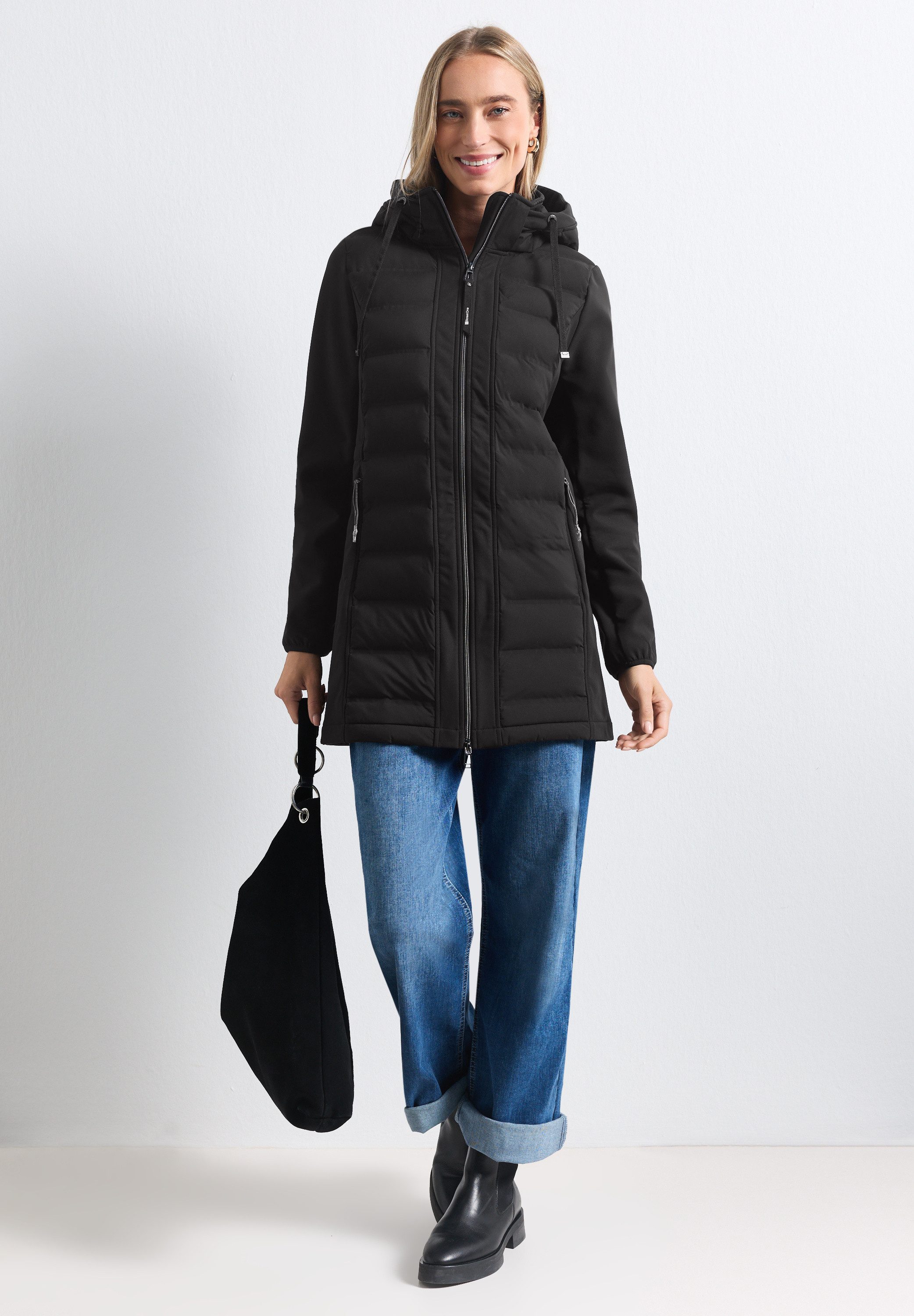 STREET ONE Softshelljacke mit Tunnelzug im Bund zum Taillieren