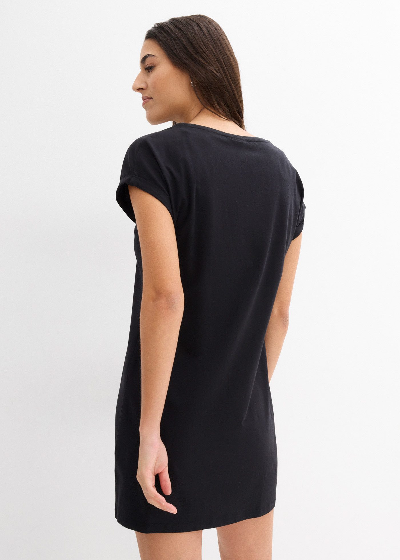 bonprix Shirtkleid (Packung, 2-tlg) für Frühling und Sommer, aus reiner Baumwolle, lockerer Schnitt