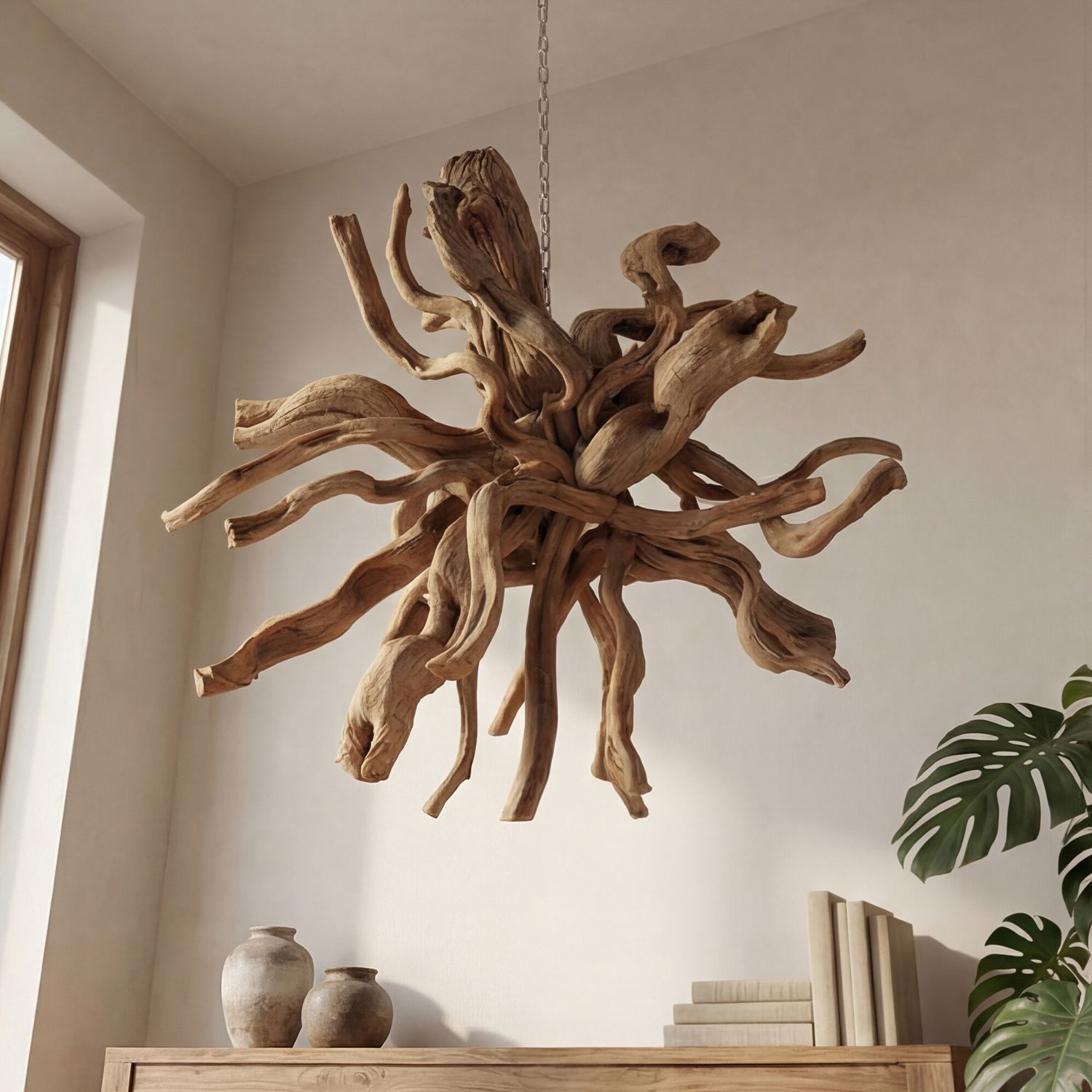 Licht-Erlebnisse Wanddekoobjekt BALI, Wurzelholz B: 50 cm Unikat Handarbeit Deko hängend
