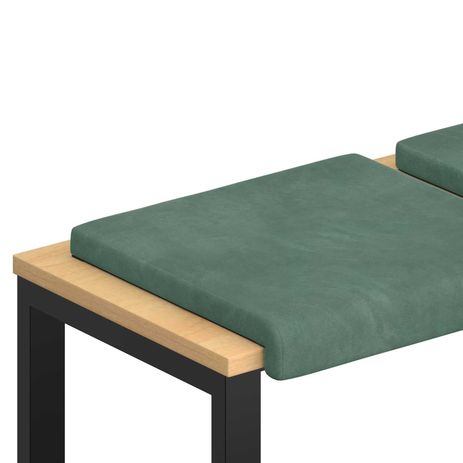 vidaXL Sitzauflage Bankkissen 2 stk. Samt Meergrün Tiefe 35 cm, (2 St)