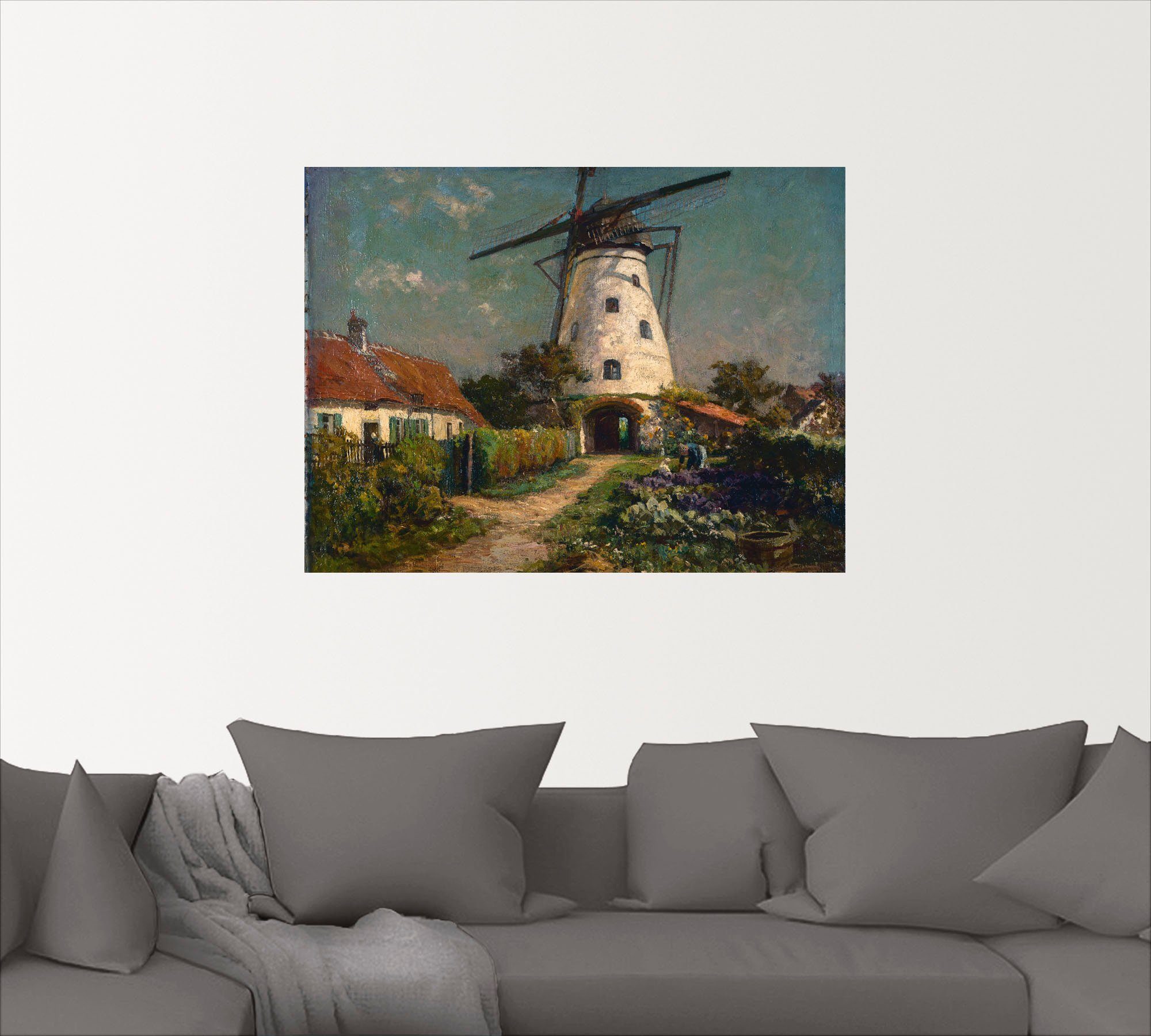 Wandbild Größen Leinwandbild, St), als einer Poster in Windmühle., Bauerngarten Artland (1 bei versch. Wandaufkleber oder Gebäude