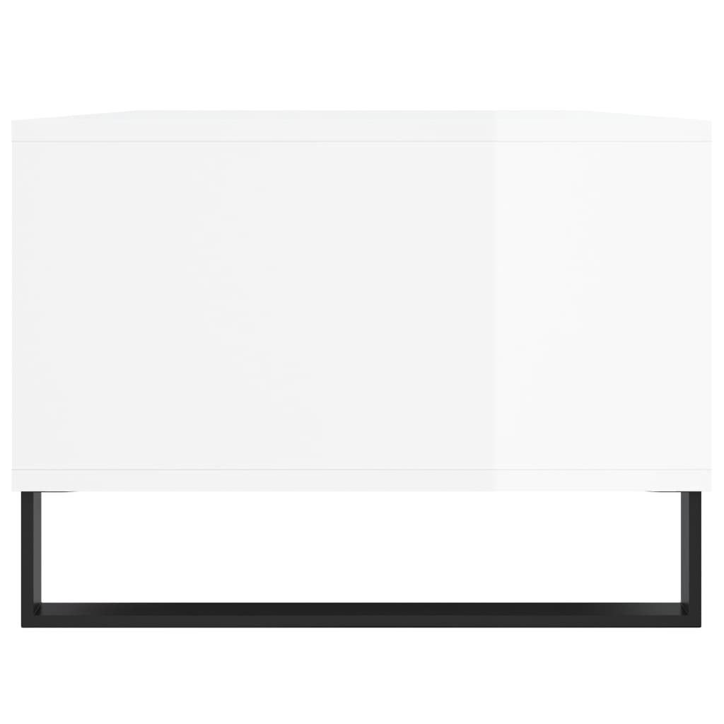Couchtisch Holzwerkstoff Couchtisch Hochglanz-Weiß Hochglanz-Weiß | 90x50x36,5 (1-St) cm Hochglanz-Weiß vidaXL