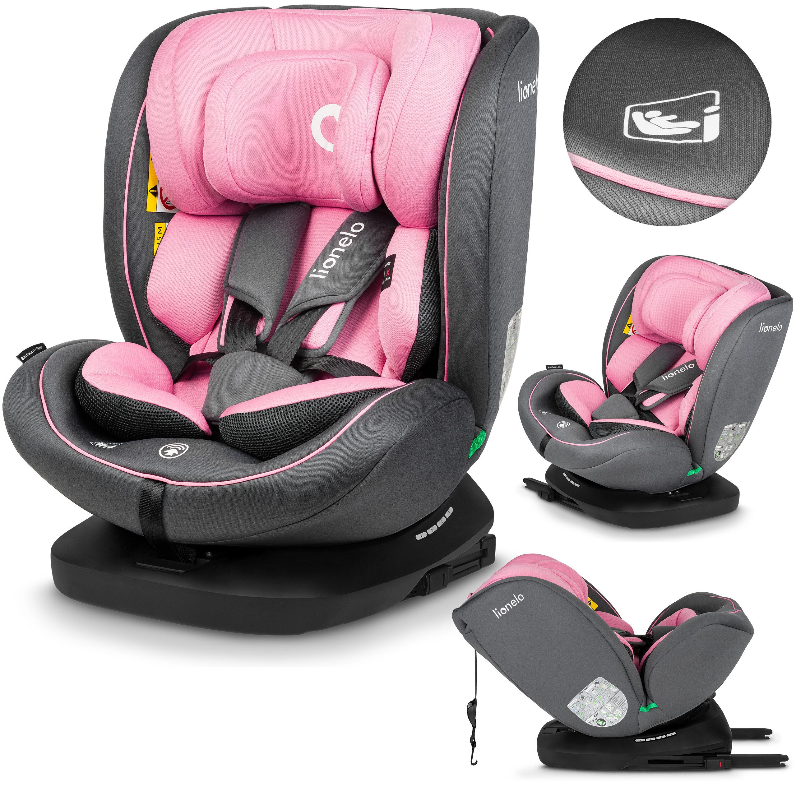 lionelo Autokindersitz BASTIAAN I-SIZE, ab: ab Geburt, bis: bis 12 Jahre, ab: 40,00 cm, bis: 150,00 cm, (Set), i-Size / 0-36 kg / Isofix + Top Tether