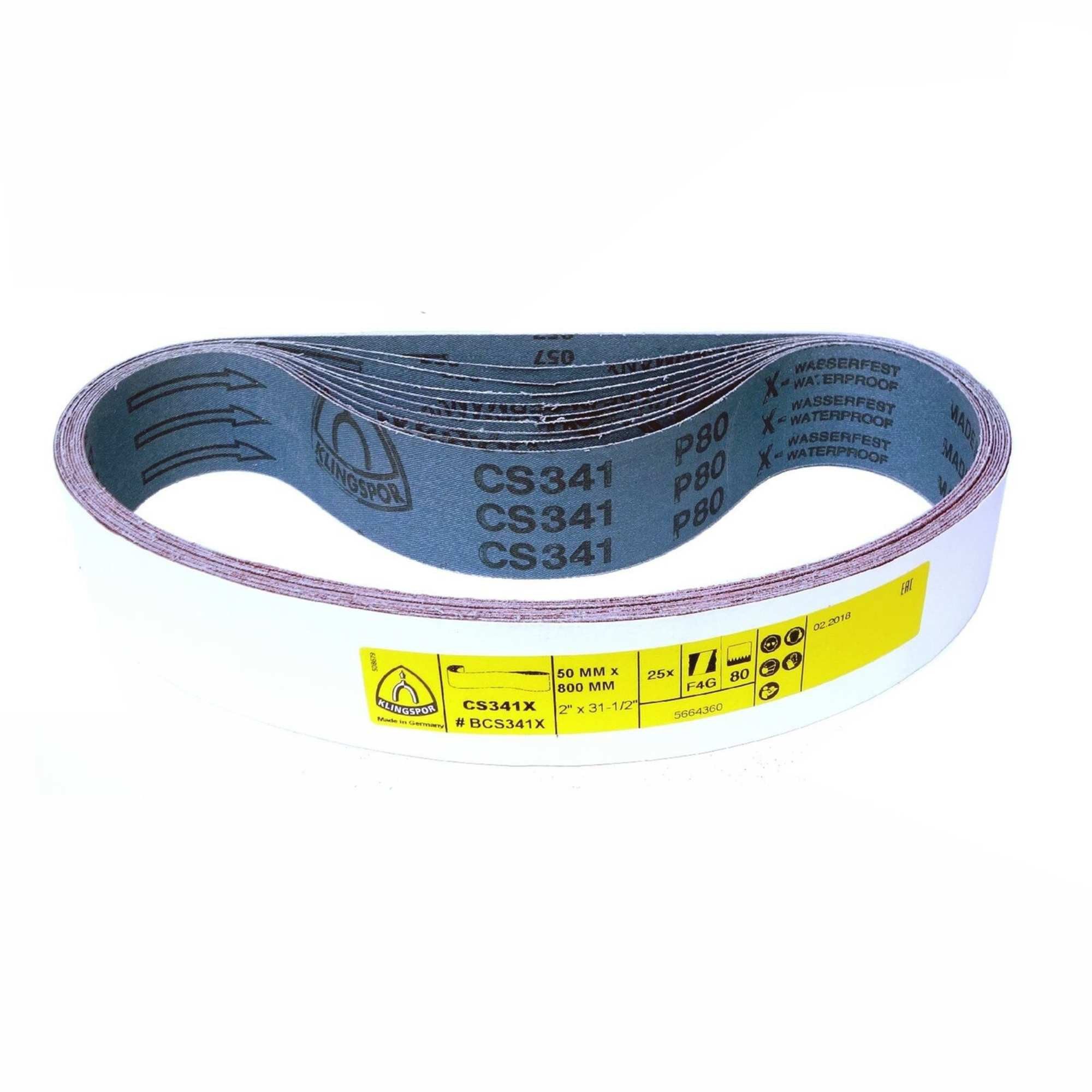 Thumbnail - Klingspor Schleifpapier 6er Set Klingspor Nass-Schleifband CS341X, 50 x 800 mm, nach Wahl, (CS 341 X, 6 St)