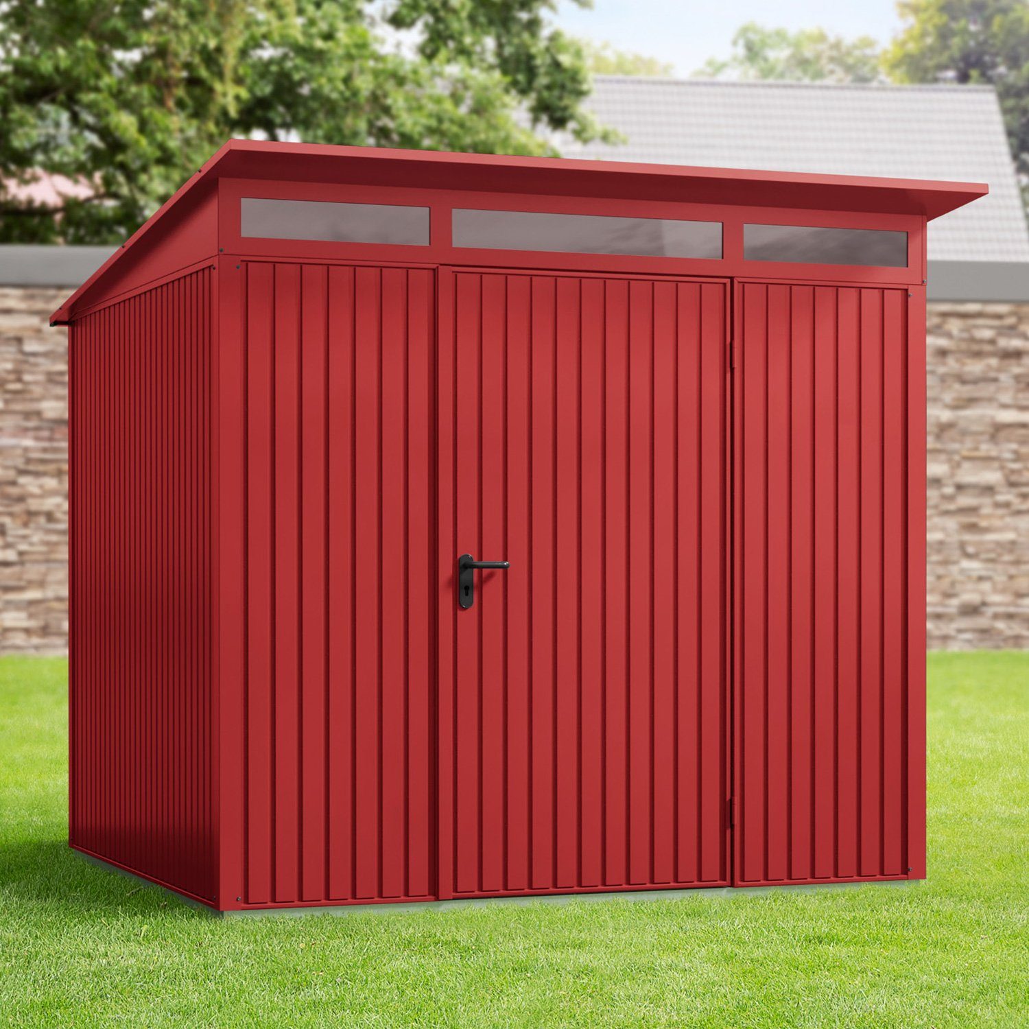 Hörmann Ecostar Gerätehaus MetallGerätehaus Trend mit Pultdach Typ 2