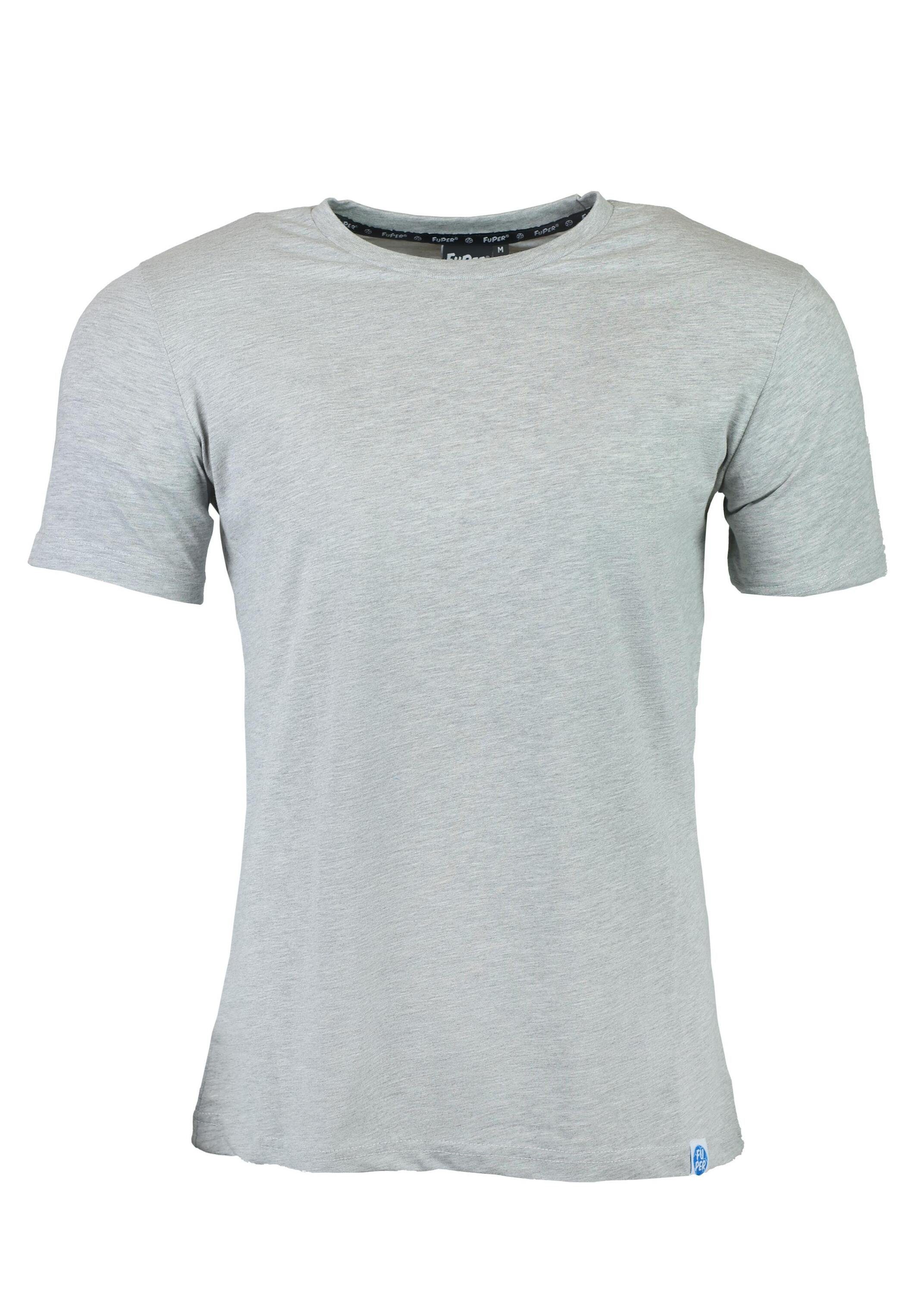 FuPer T-Shirt Karl für Herren, aus Baumwolle für Sport und Lifestyle Grey
