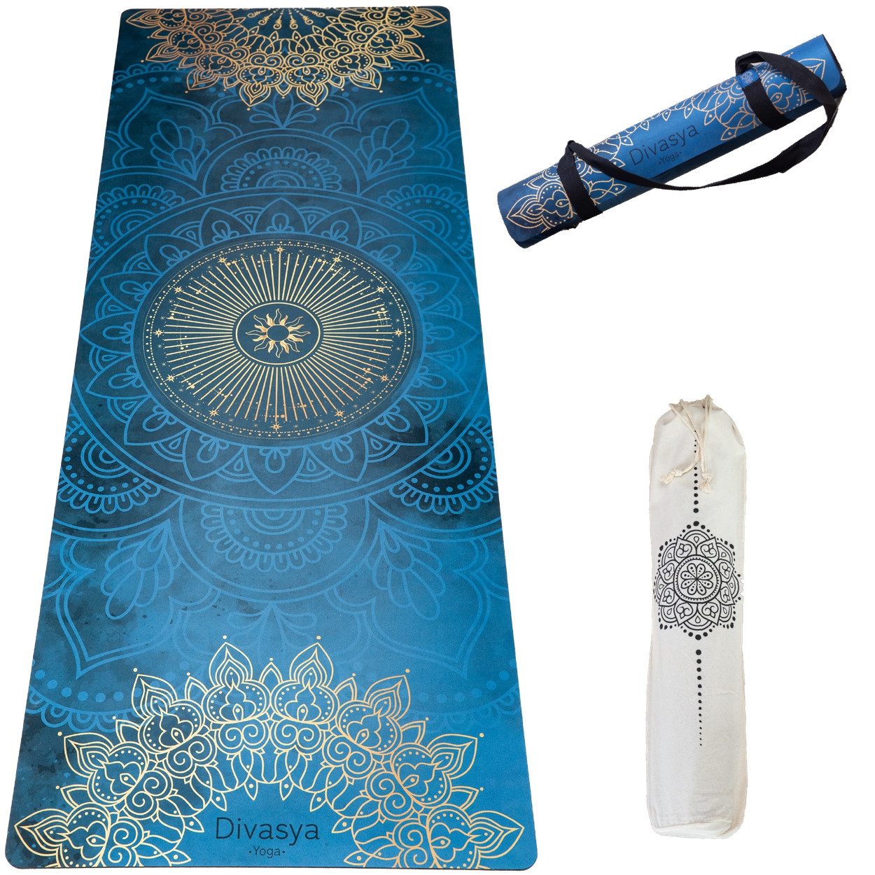 Yogamatte aus Naturkautschuk & recycelter Mikrofaser, rutschfest & dick