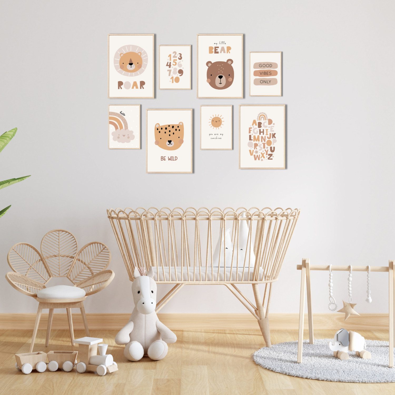 MeinBaby123® Poster Bilder Kinderzimmer, Poster Kinderzimmer Deko, Süße Tiere, Babyzimmer, Tiere Wandbilder, Boho, Sprüche – Bild 5 von 5
