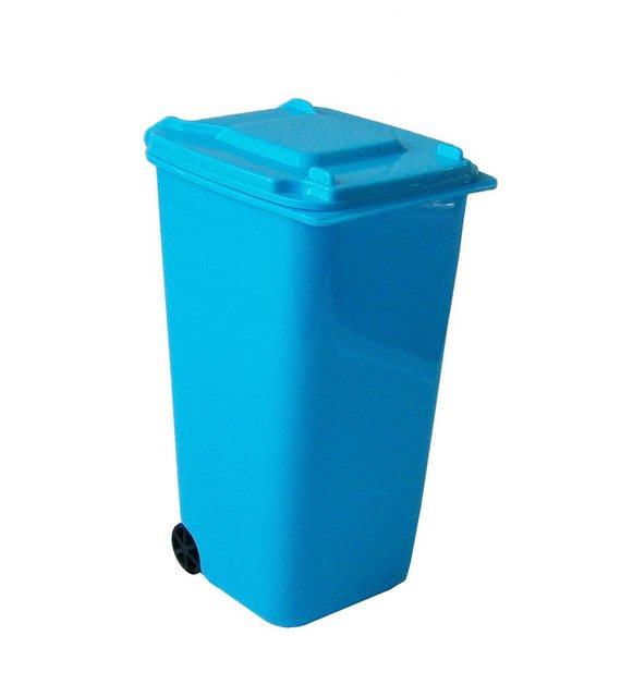 EDCO Mülleimer Mini MÜLLEIMER „Mülltonne“ mit Deckel Tischabfalleimer 31 (Blau), Hygieneeimer Kosmetikeimer Papierkorb Abfalleimer Abfallsammler
