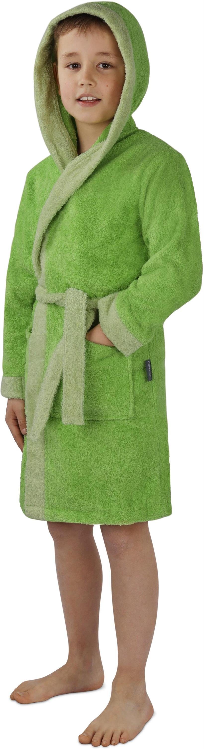 normani Kinderbademantel Kinder Bademantel aus Bio-Baumwolle Elounda, Bio-Baumwolle, Kapuze, Bindegürtel, Kinderbademantel aus weichem und schadtsofffreiem Mate – Bild 3 von 5