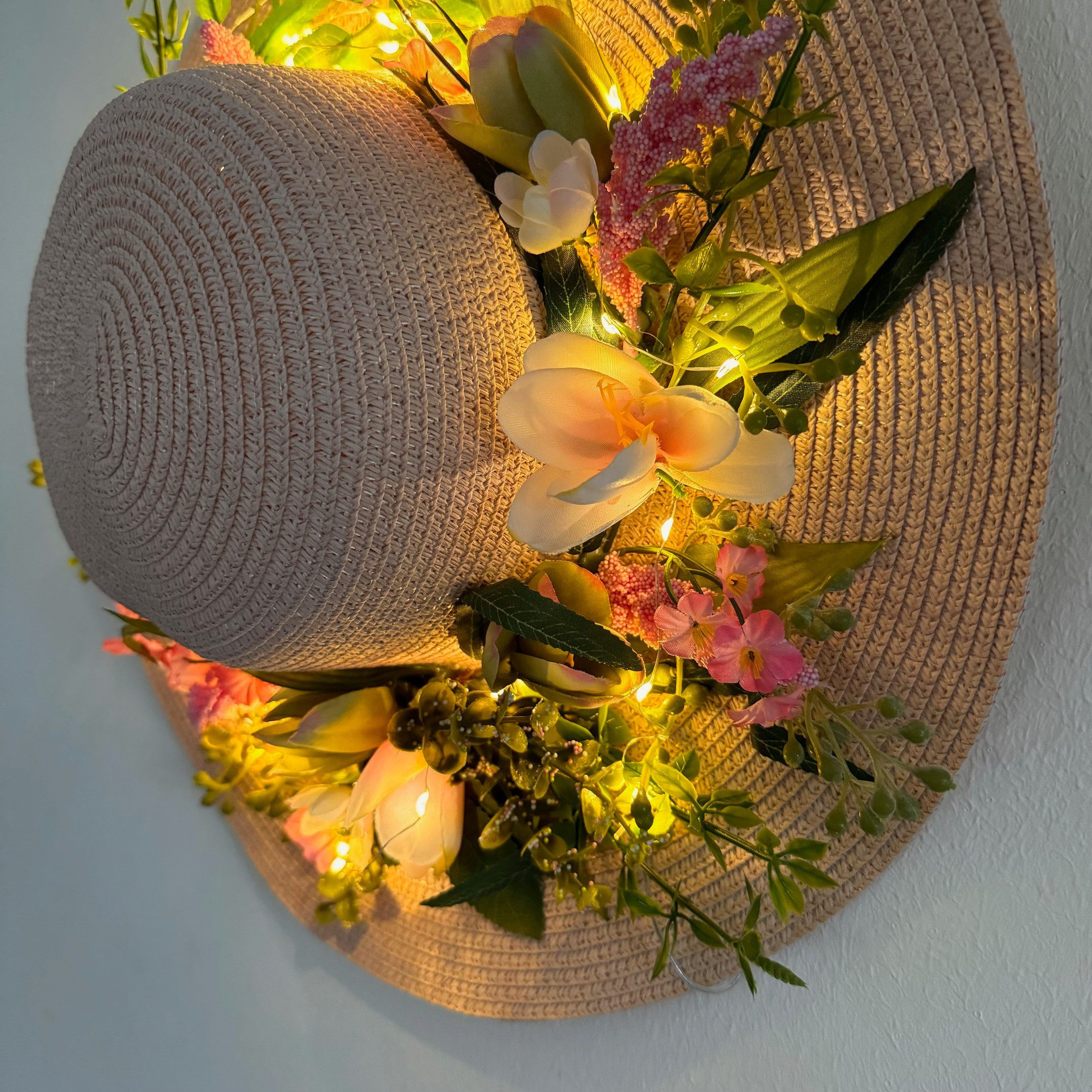 Online-Fuchs Dekokranz Türkranz Frühling Hut mit LED Lichterkette zum Hänge günstig online kaufen