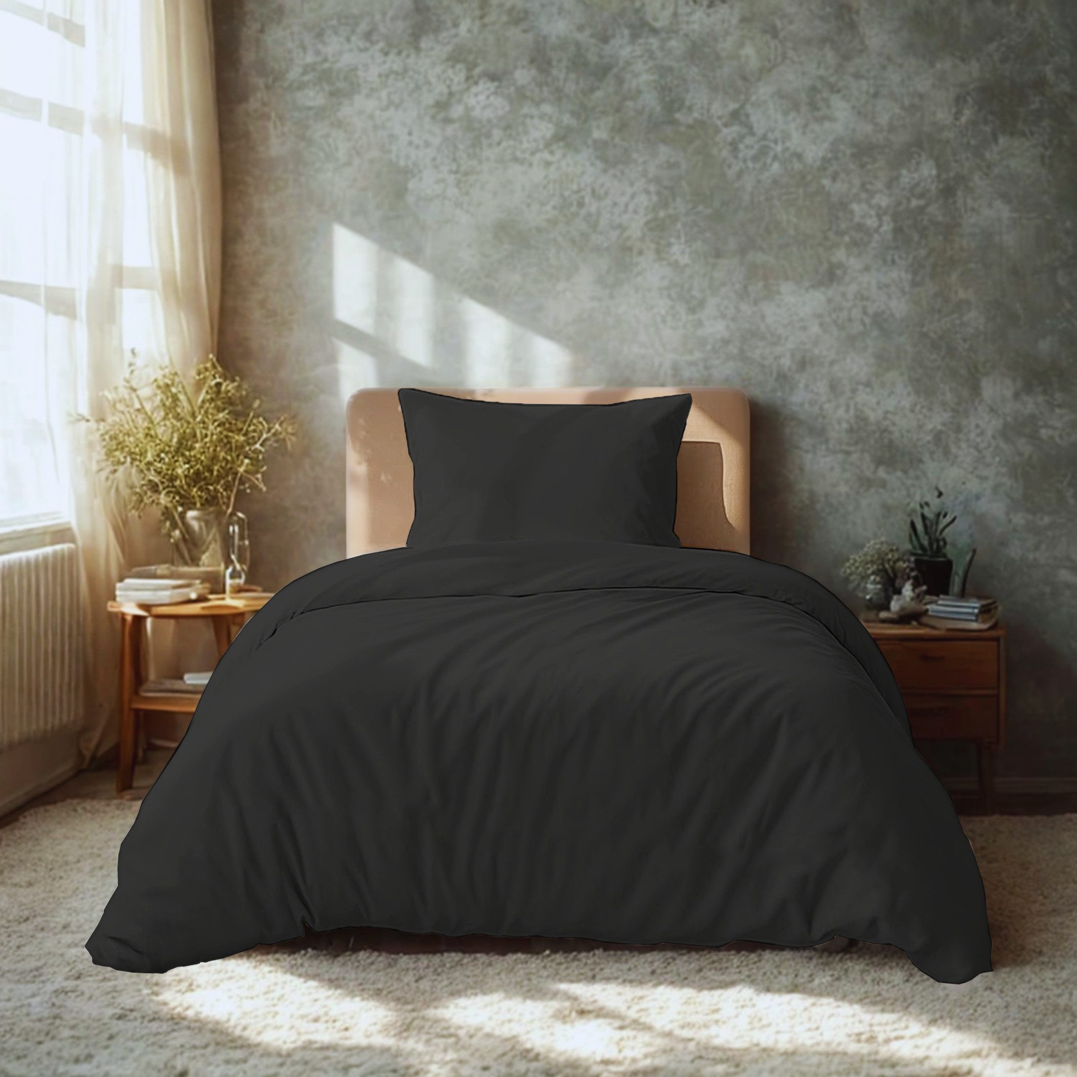 Komfortec Постельное белье Premium, 135 x 200 bis 220 x 240 cm, 6 verschiedene Größen zur Auswahl, gebürstet 100% Mikrofaser, 2 teilig, Superweiches Постельное белье-Set, Knitterfrei, Atmungsaktiv
