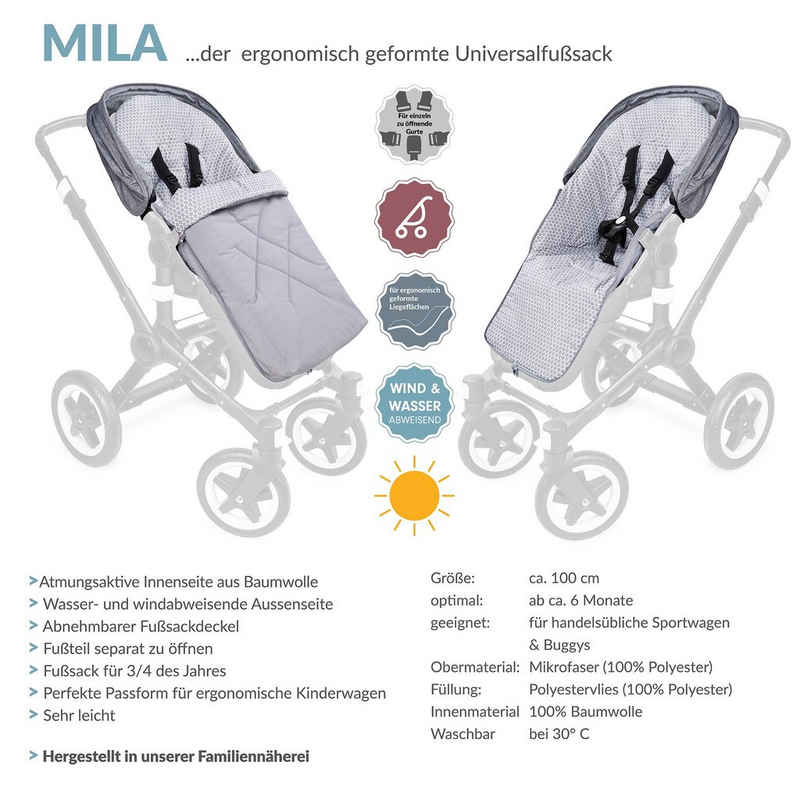 Liebes von priebes Fußsack MILA 3-Jahreszeiten-Fußsack Sommerfußsack Sitzauflage Fußsack, Babydec