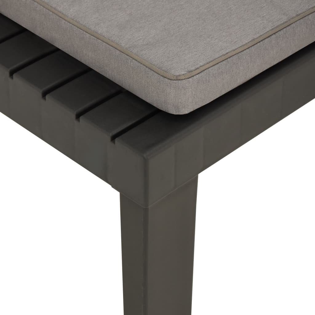 Garten-Lounge-Stuhl Kunststoff Grau Auflage mit Gartenstuhl vidaXL