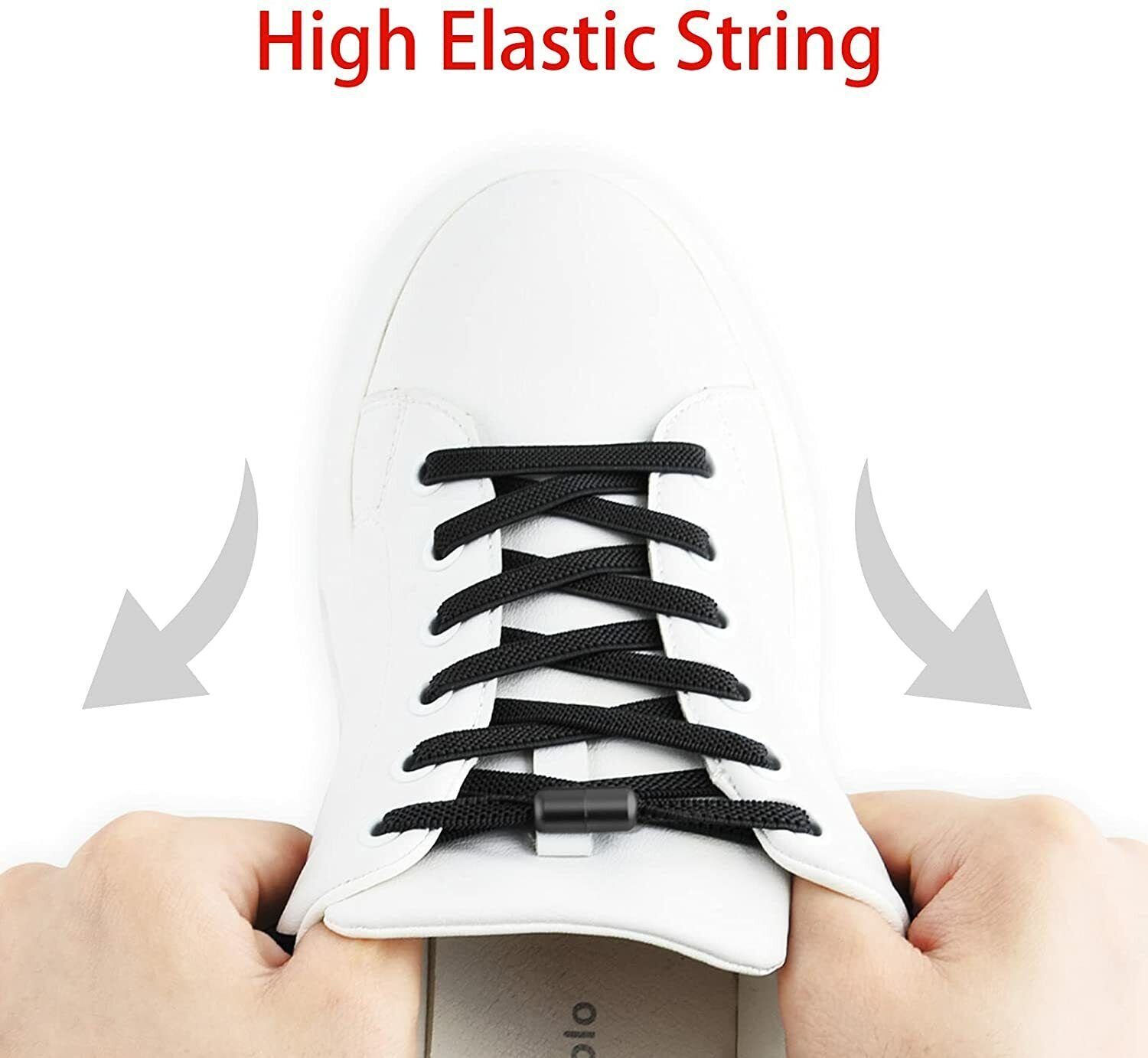 Olotos Schnürsenkel ohne Binden elastische Schuhbänder mit Schnellverschluss Metallkapsel, für Sneaker, Laufschuhe, Sporschuhe