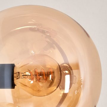 hofstein Stehlampe Stehlampe aus Metall/Glas in Schwarz/Bernstein, ohne Leuchtmittel, Leuchte mit Glasschirmen (15cm),Schalter, 5 x E14, ohne Leuchtmittel