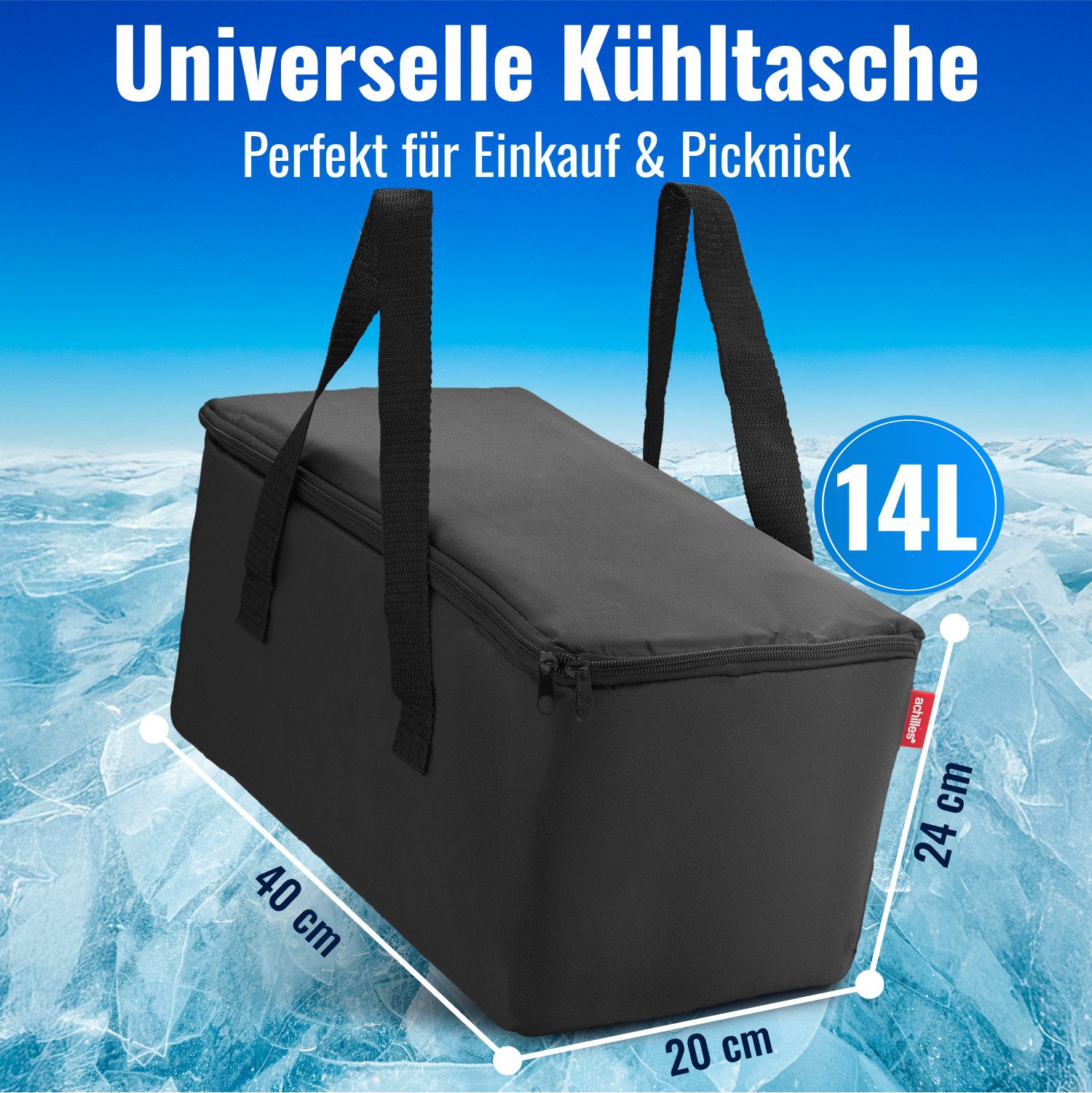 achilles Einkaufsbeutel Kühleinsatz Kühl-Tasche Thermo-Tasche für Klapp-Box Kühl-Box