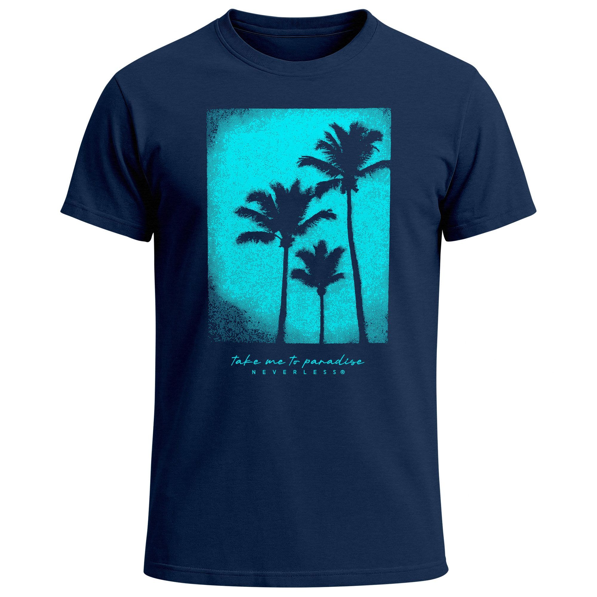 Neverless Print-Shirt Herren T-Shirt Palmen Fotoprint günstig online kaufen