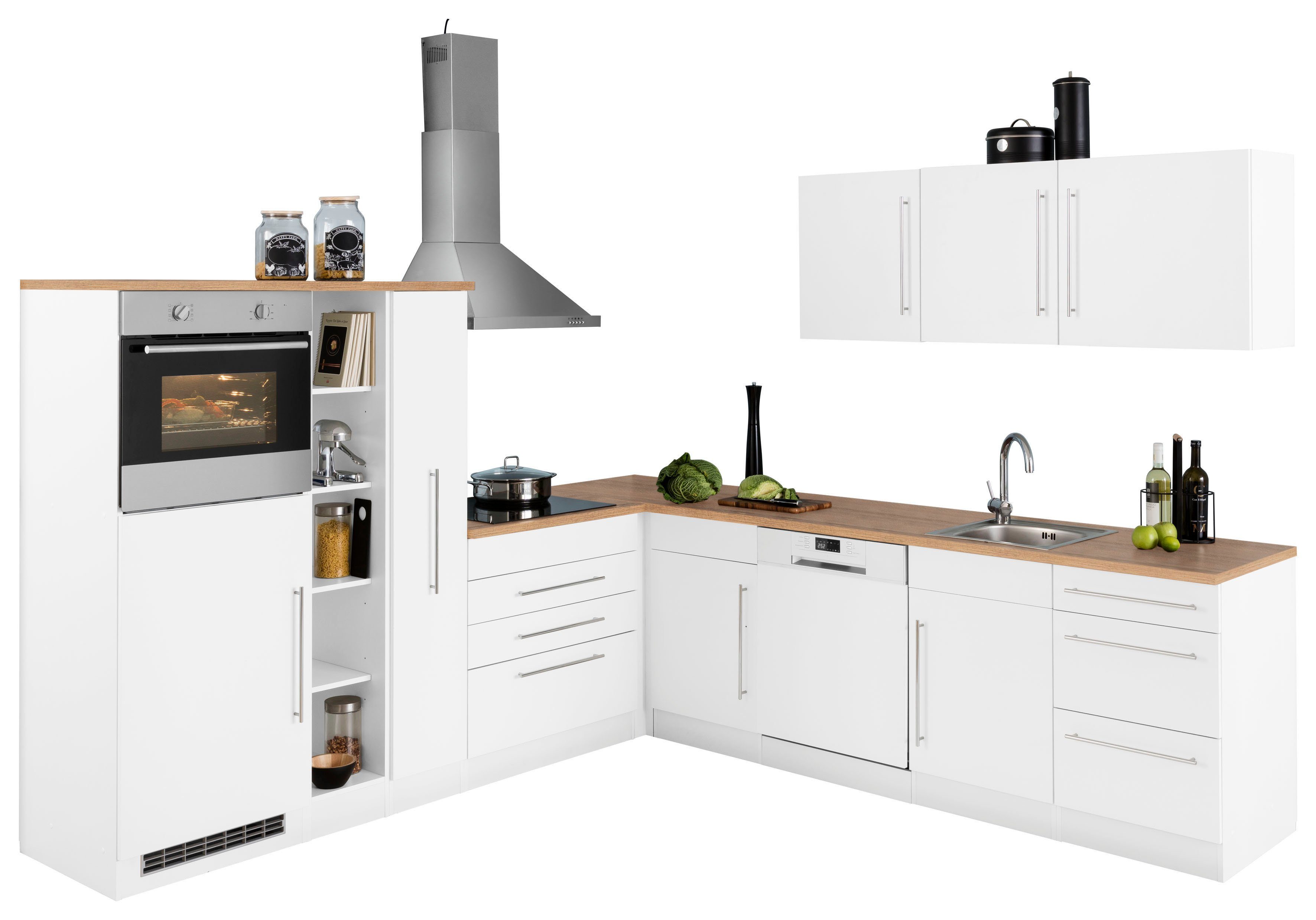 KOCHSTATION Winkelküche KS-Samos, Stellbreite 260x270 cm, wahlweise mit E-Geräten und Induktion
